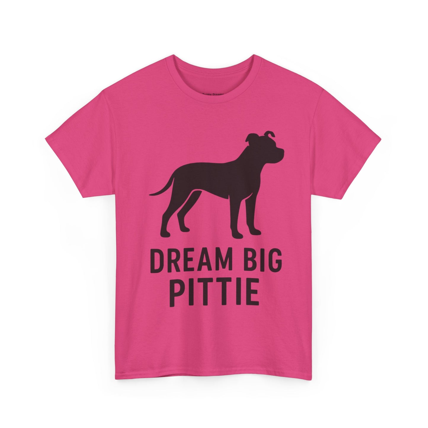 Unisex Heavy Cotton Tee with 'Dream Big Pittie' Design, Pet Lover Shirt, Gifts for Dog Owners, Animal Rescue Apparel, Dog Mom Gift
