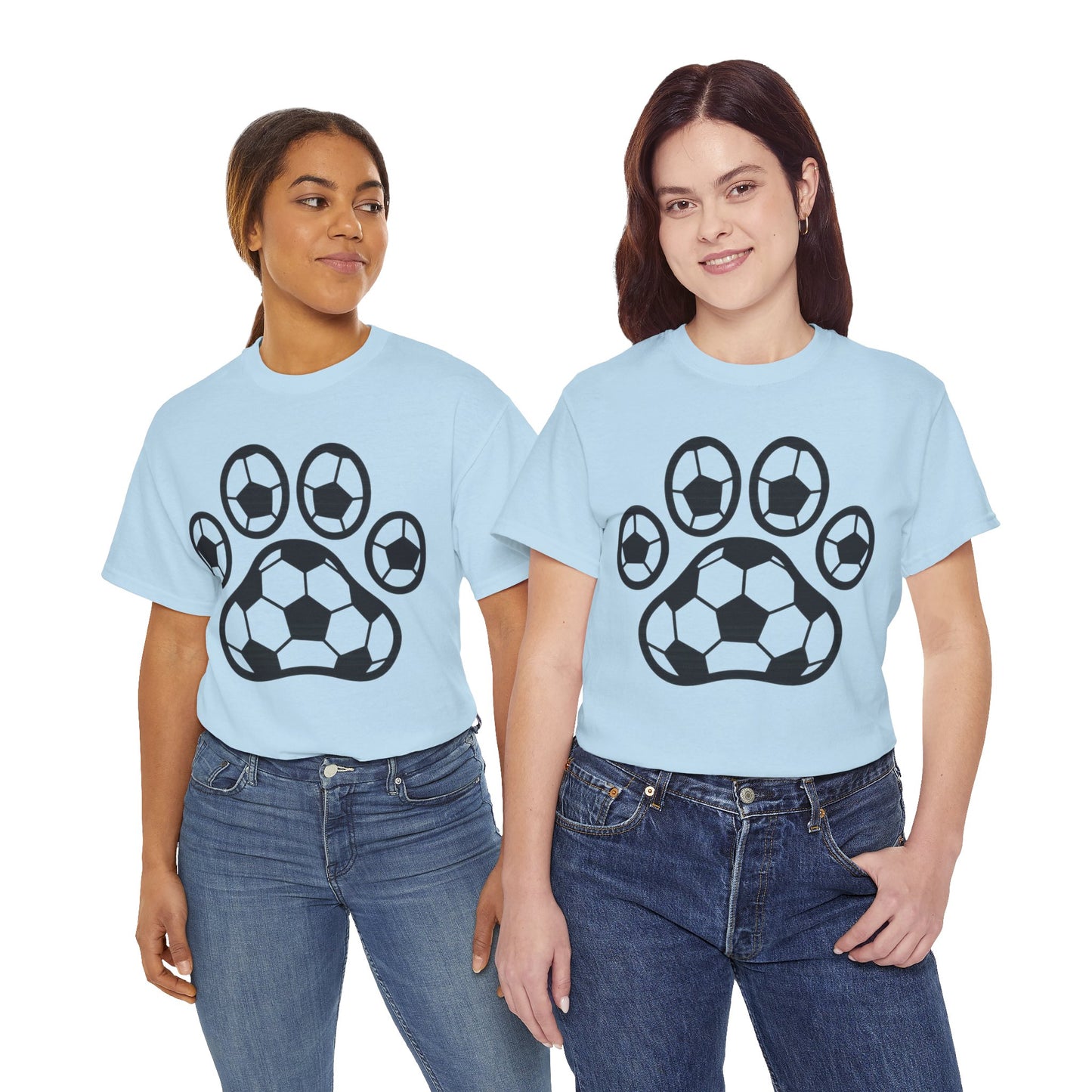 Soccer Paw Print T-Shirt - Pet Lover Gift, Unisex Tee, Football Shirt, Animal Lover Apparel, Sports Fan Gift