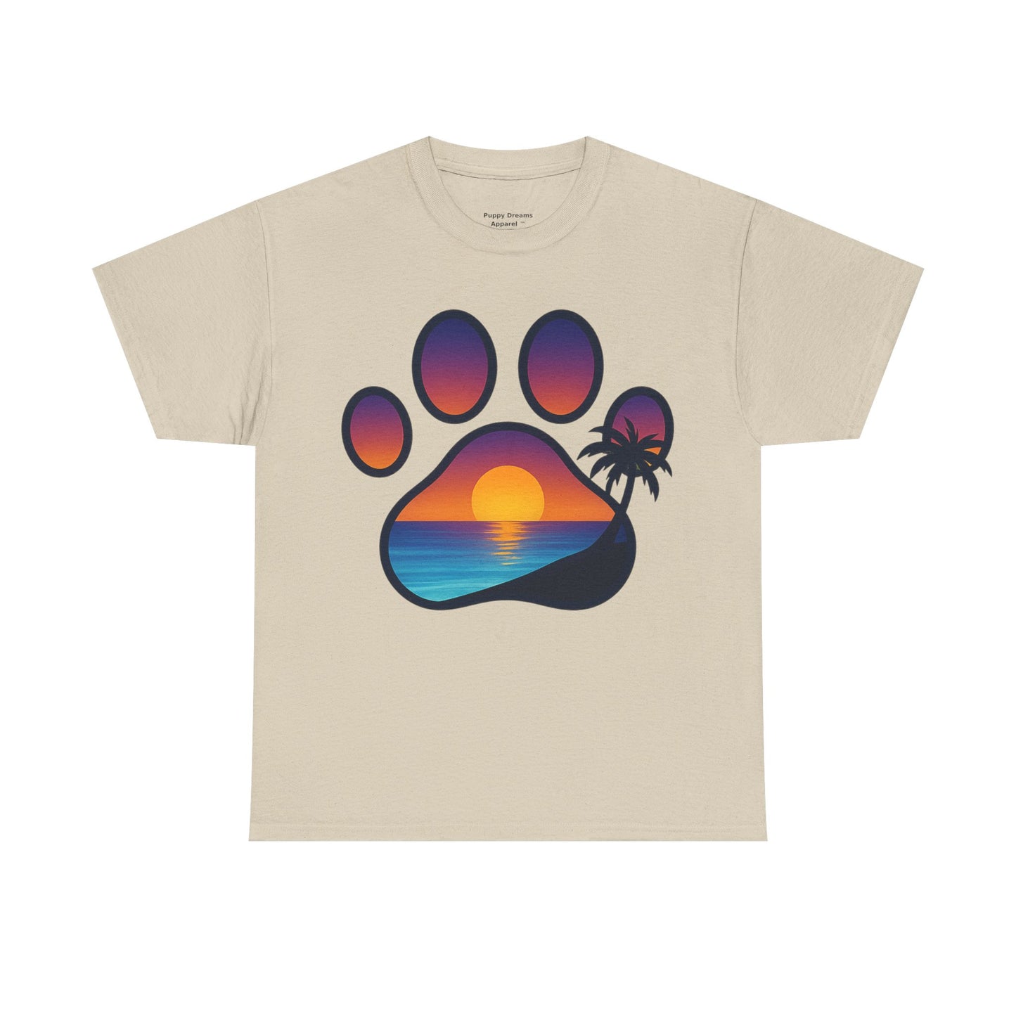 Sunset Beach Paw Print Tee | Pet Lovers Shirt, Gift for Dog Owners, Casual Wear, Summer Vibes, Animal Lover Apparel