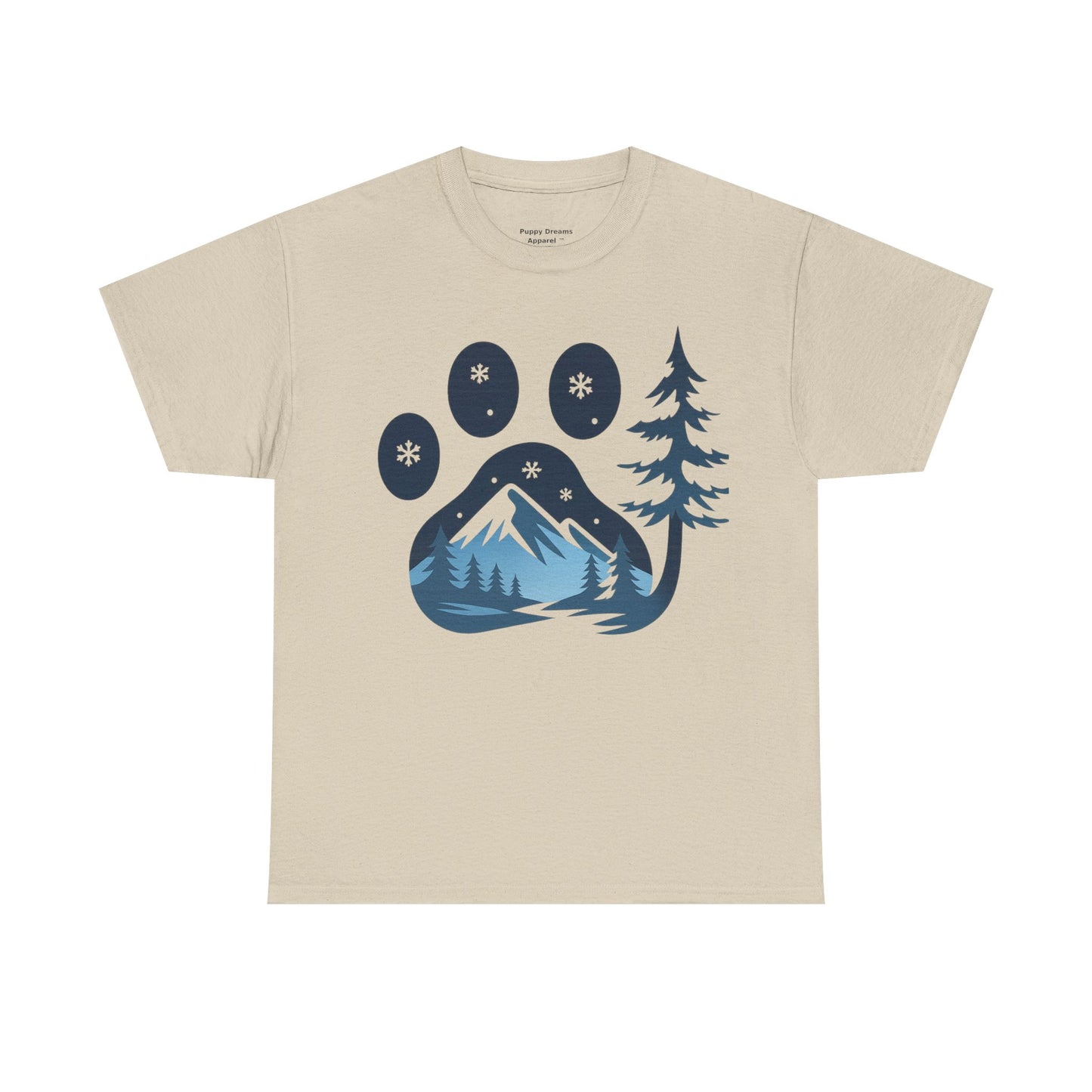 Mountain Paw Print Tee, Nature Lover Gift, Hiking T-Shirt, Animal Print Shirt, Unisex Graphic Tee, Outdoor Adventure Wear