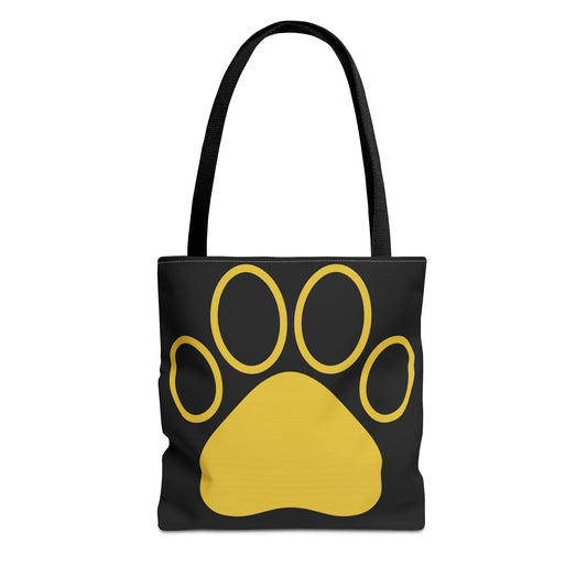 Custom Pet Lover Tote Bag, Yellow Paw Print, Eco-Friendly Bag, Gift for Pet Parents, Dog Mom Bag, Animal Lover Bag