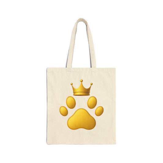 Royal Pet Paw Cotton Canvas Tote Bag, Dog Lover Gift, Eco-Friendly Shopping Bag, Personalized Pet Parent Tote, Cute Animal Design