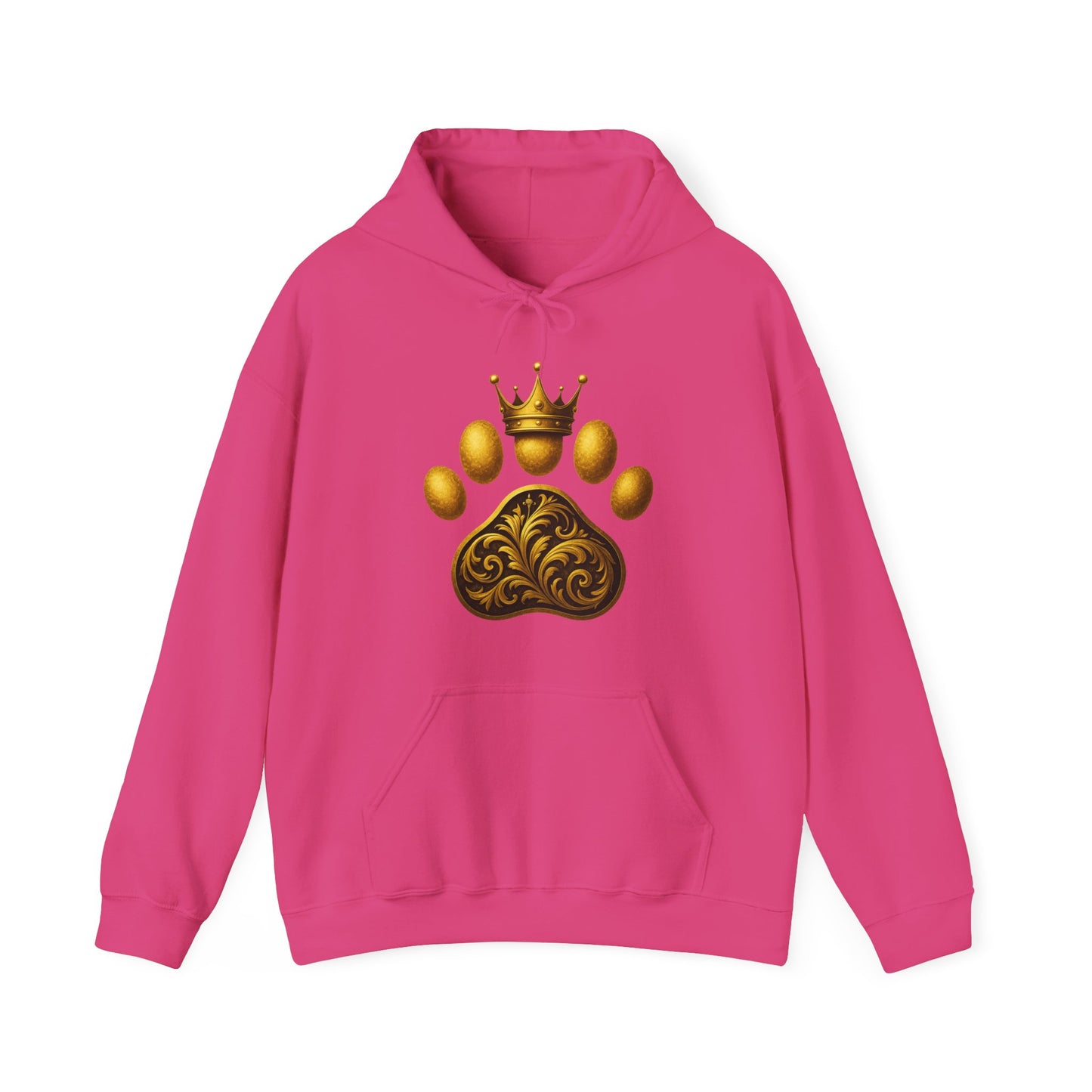 Royal Paw Print Hooded Sweatshirt - Cozy Pet-Themed Gift, Casual Wear, Animal Lover Hoodie, Unique Pet Owner Apparel, Gift for Dog Lovers