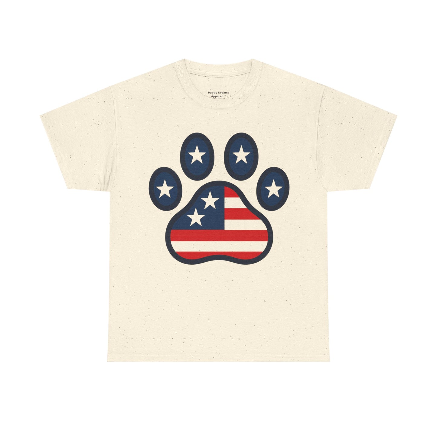 Patriotic Paw Print Tee, Cute Pet Lover T-shirt, Fashion Gift for Dog Owners, 4th of July Shirt, Casual Cotton Top