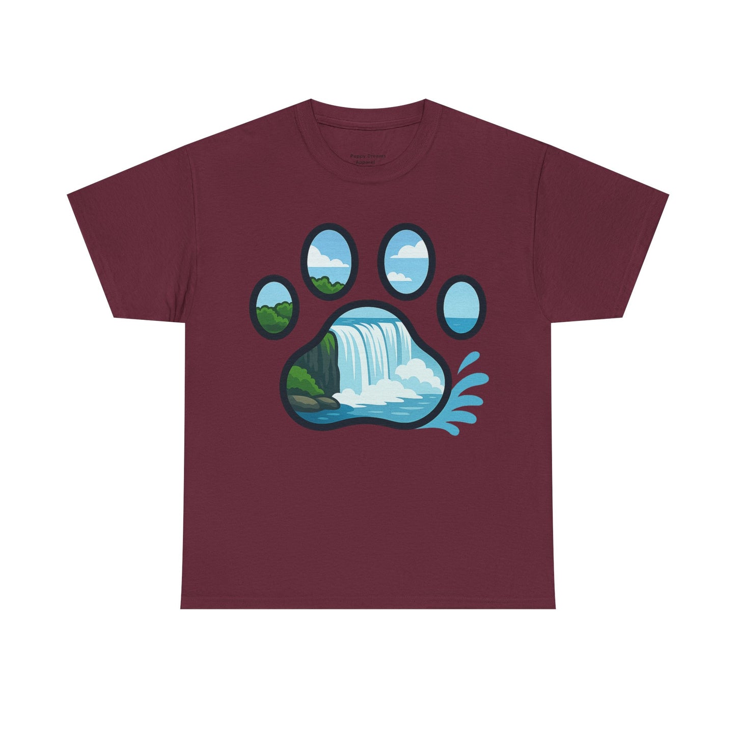Nature-Inspired Paw Print Tee, Unisex Heavy Cotton Tee, Cute Animal Shirt, Outdoor Lover Gift, Eco-Friendly Apparel, Casual Wear