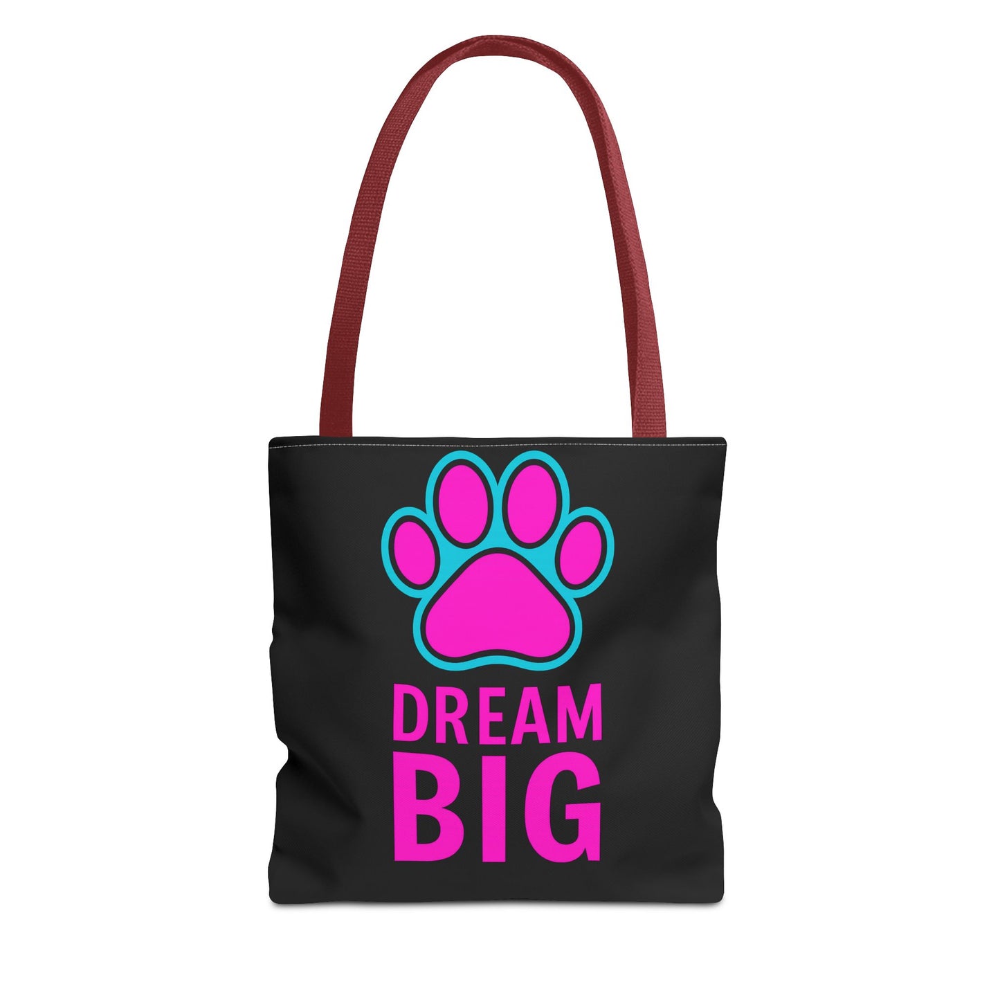 Dream Big Paw Print Tote Bag, Cute Dog Lover Gift, Pet Mom Accessory, Reusable Shopping Bag, Inspirational Dog Tote