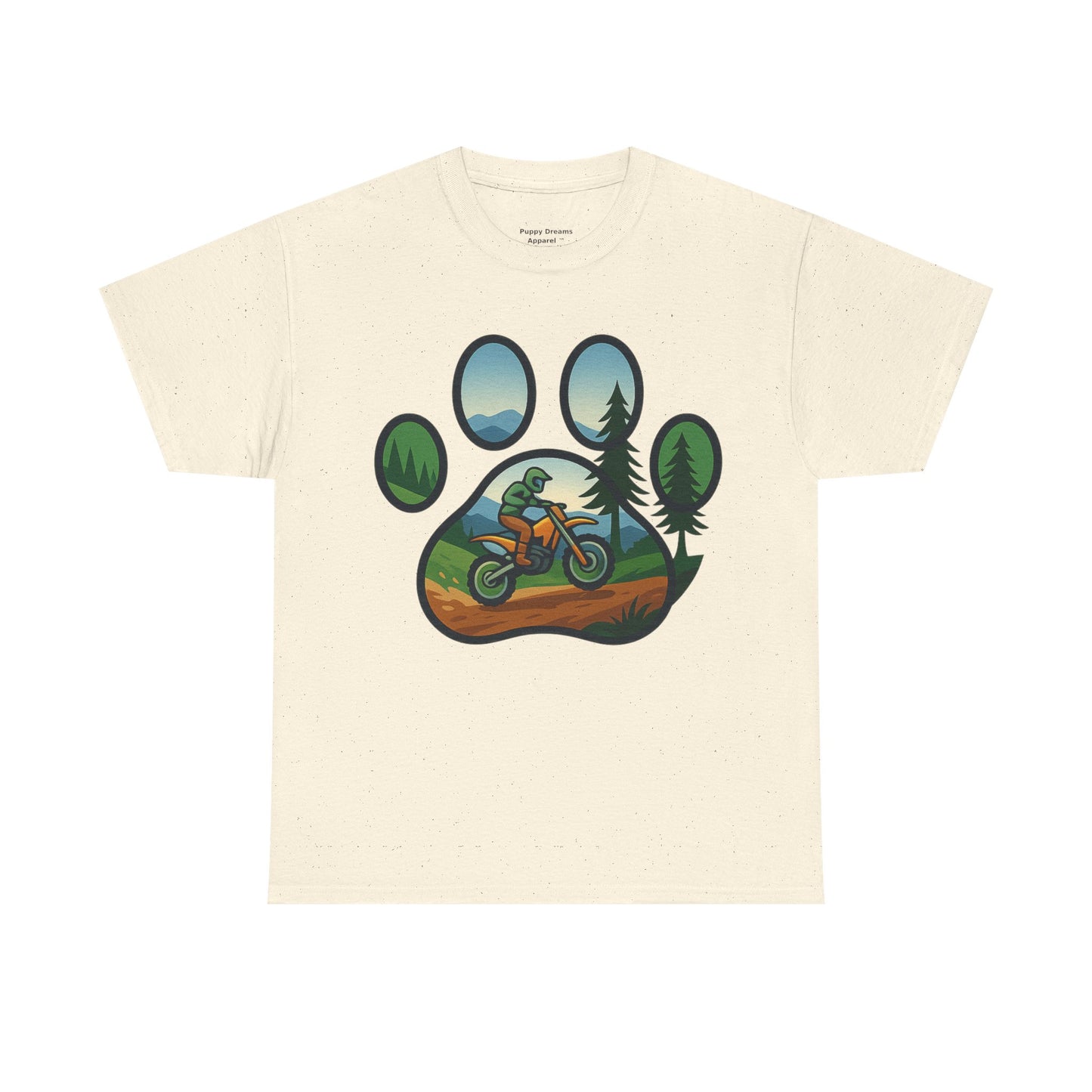 Adventure Paw Print T-Shirt, Unisex Cotton Tee, Outdoor Enthusiast Gift, Nature Lover Shirt, Motorcycle Graphics Tee