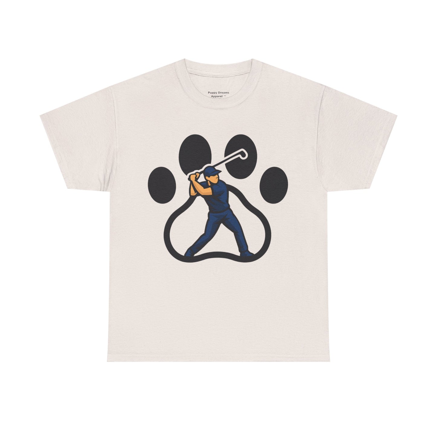 Paw Print Baseball Tee, Unisex Heavy Cotton Tee, Animal Lover Gift, Dog Dad Shirt, Casual Wear, Perfect for Birthdays, Sports Events