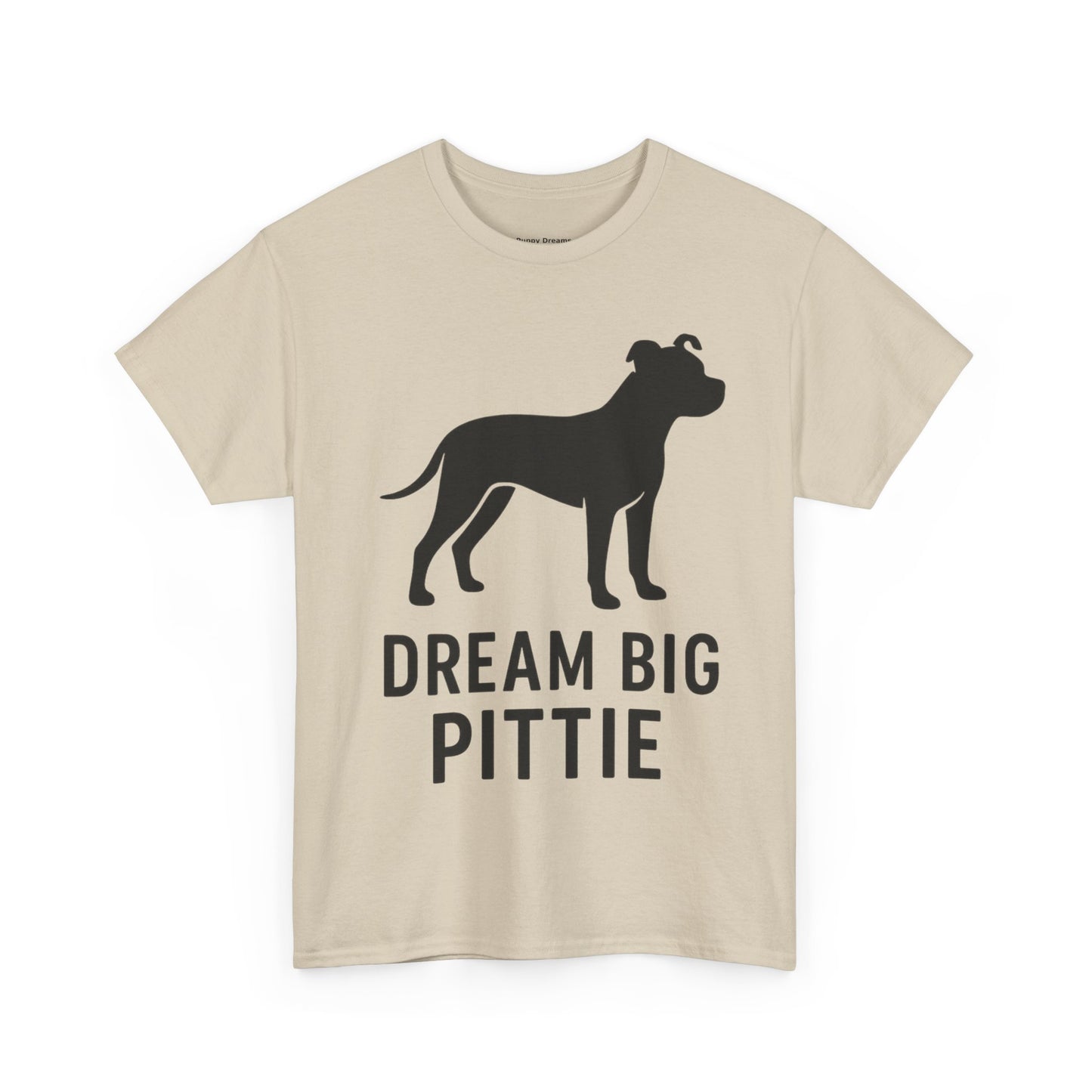 Unisex Heavy Cotton Tee with 'Dream Big Pittie' Design, Pet Lover Shirt, Gifts for Dog Owners, Animal Rescue Apparel, Dog Mom Gift