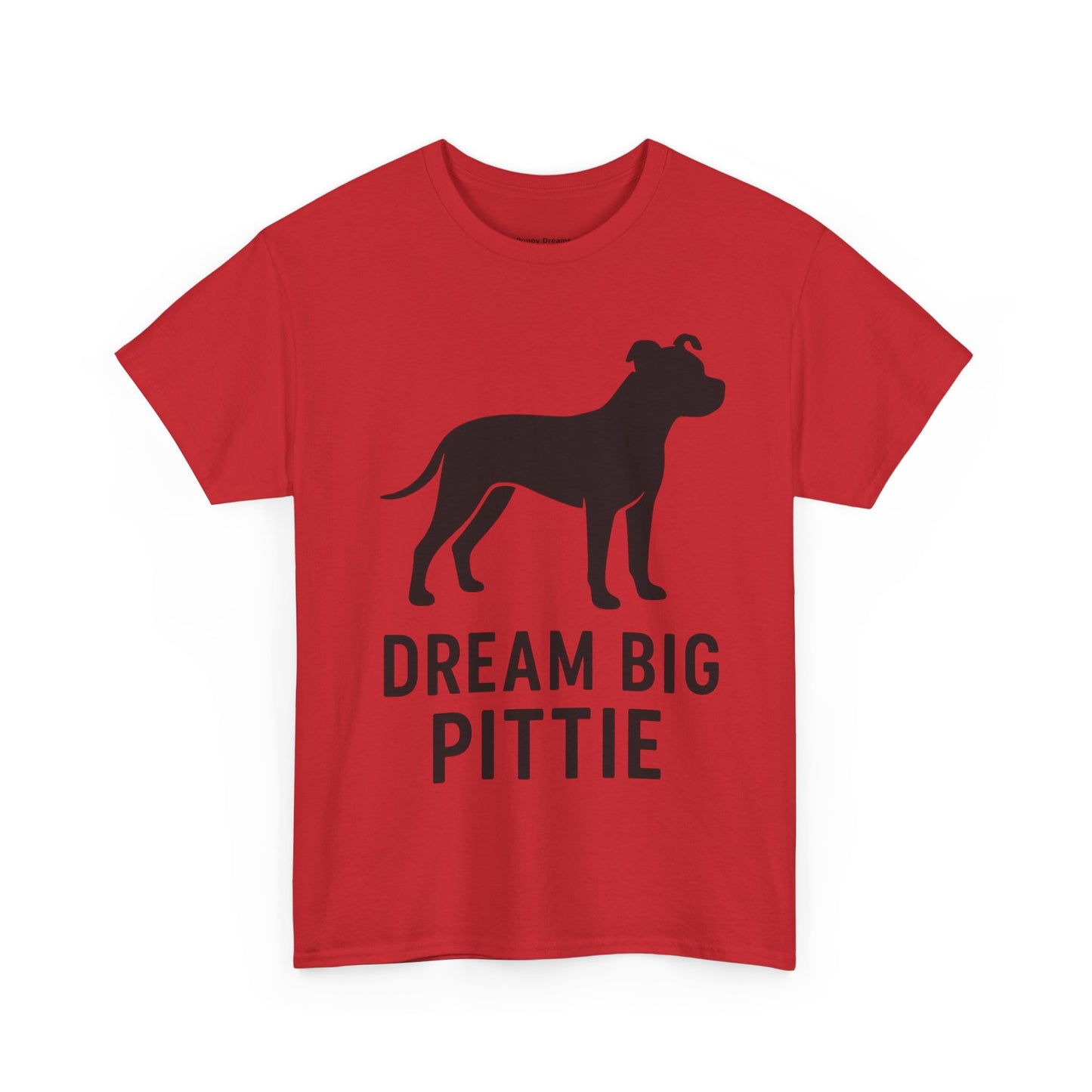 Unisex Heavy Cotton Tee with 'Dream Big Pittie' Design, Pet Lover Shirt, Gifts for Dog Owners, Animal Rescue Apparel, Dog Mom Gift