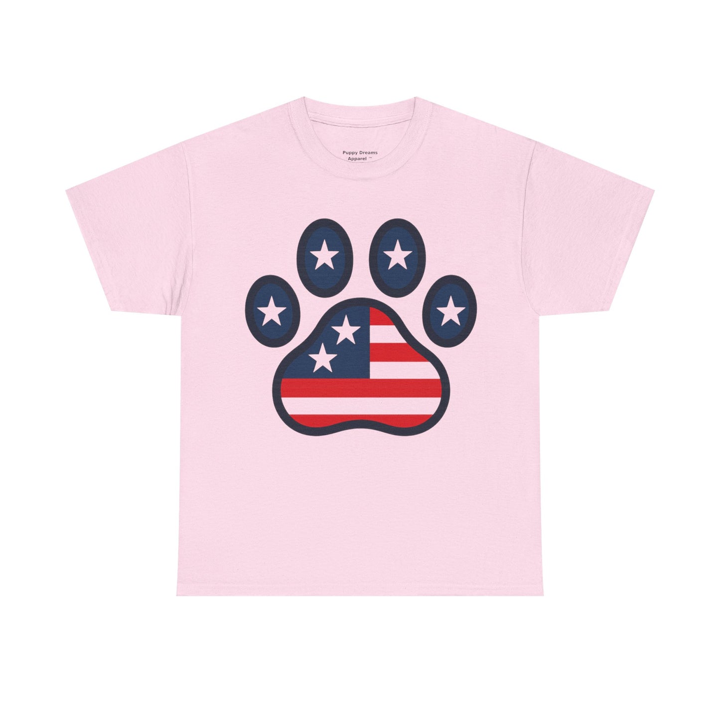 Patriotic Paw Print Tee, Cute Pet Lover T-shirt, Fashion Gift for Dog Owners, 4th of July Shirt, Casual Cotton Top