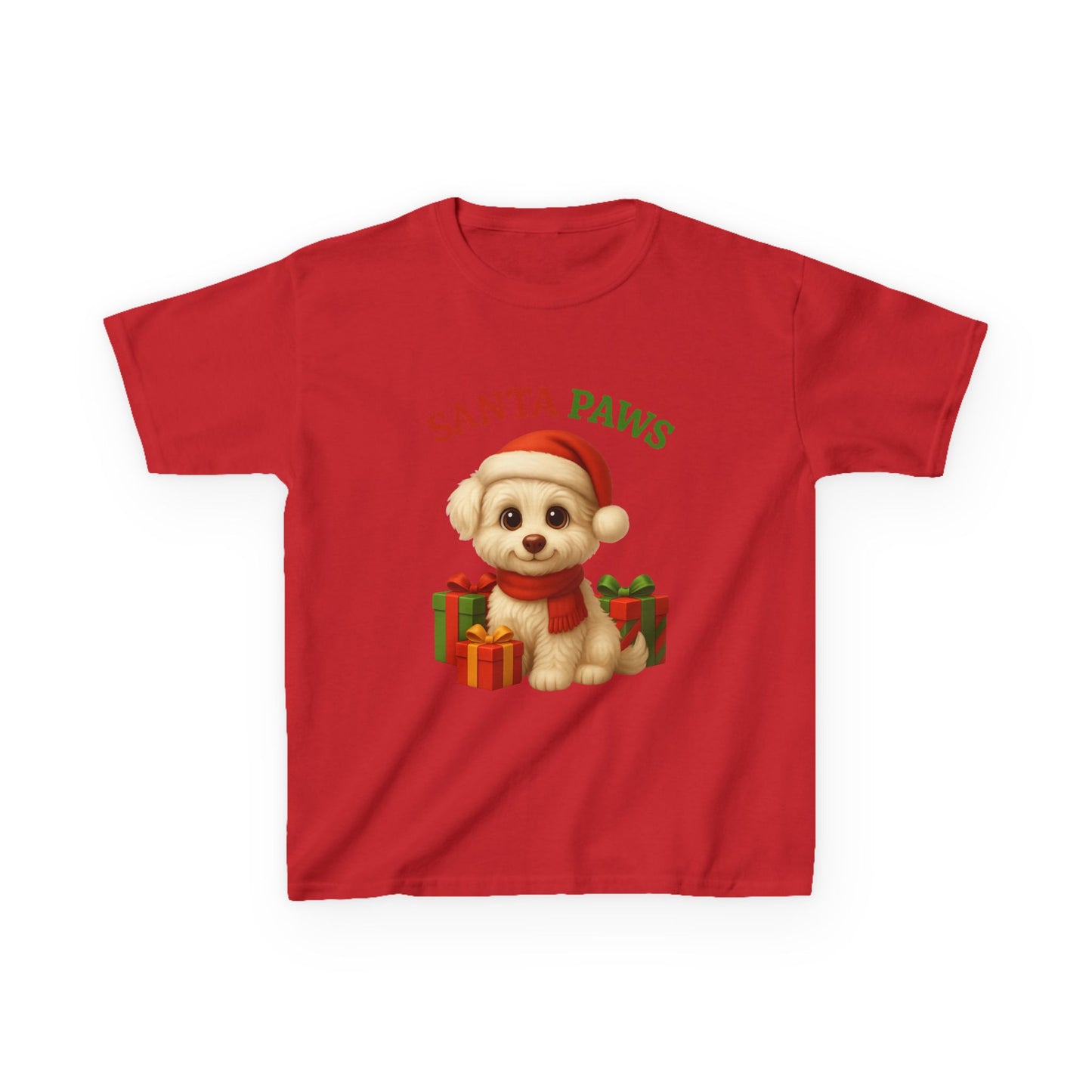 Santa Paws Kids Tee, Cozy Holiday T-Shirt for Children, Cute Christmas Apparel, Pet Lover Gift, Festive Kidswear