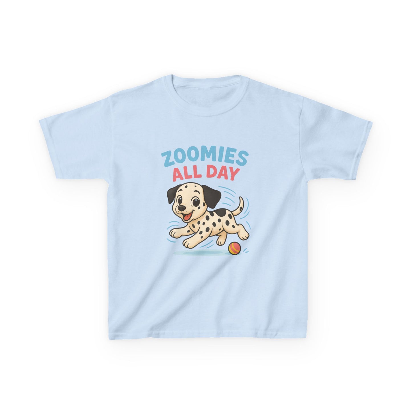 Kids Dalmatian Zoomies Tee, Funny Dog T-Shirt, Kids Playwear, Animal Lover Gift, Pet-Themed Apparel