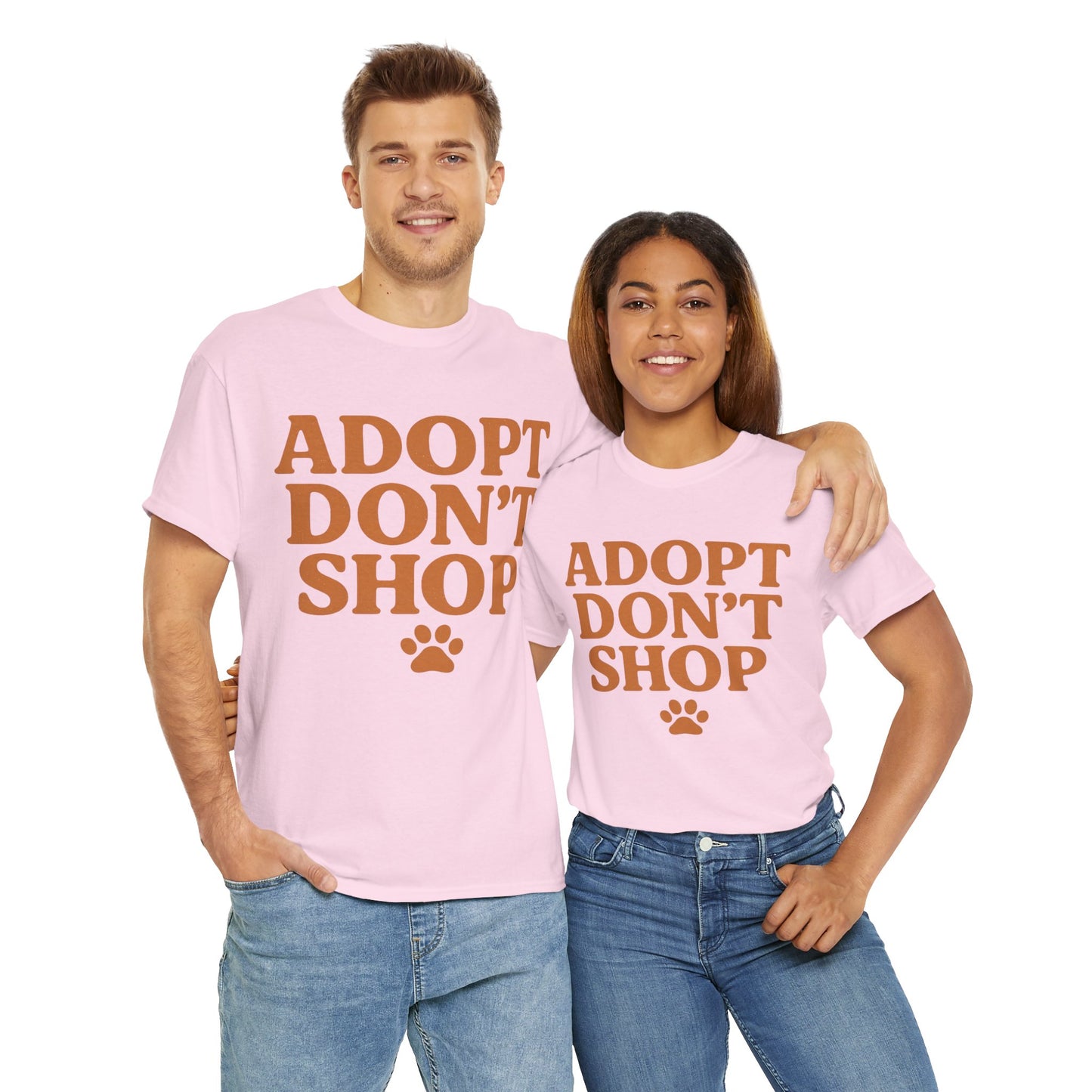 Adopt Don't Shop Unisex Heavy Cotton Tee, Pet Lover Gift, Animal Rescue T-Shirt, Ethical Fashion, Animal Rights, Casual Everyday Wear