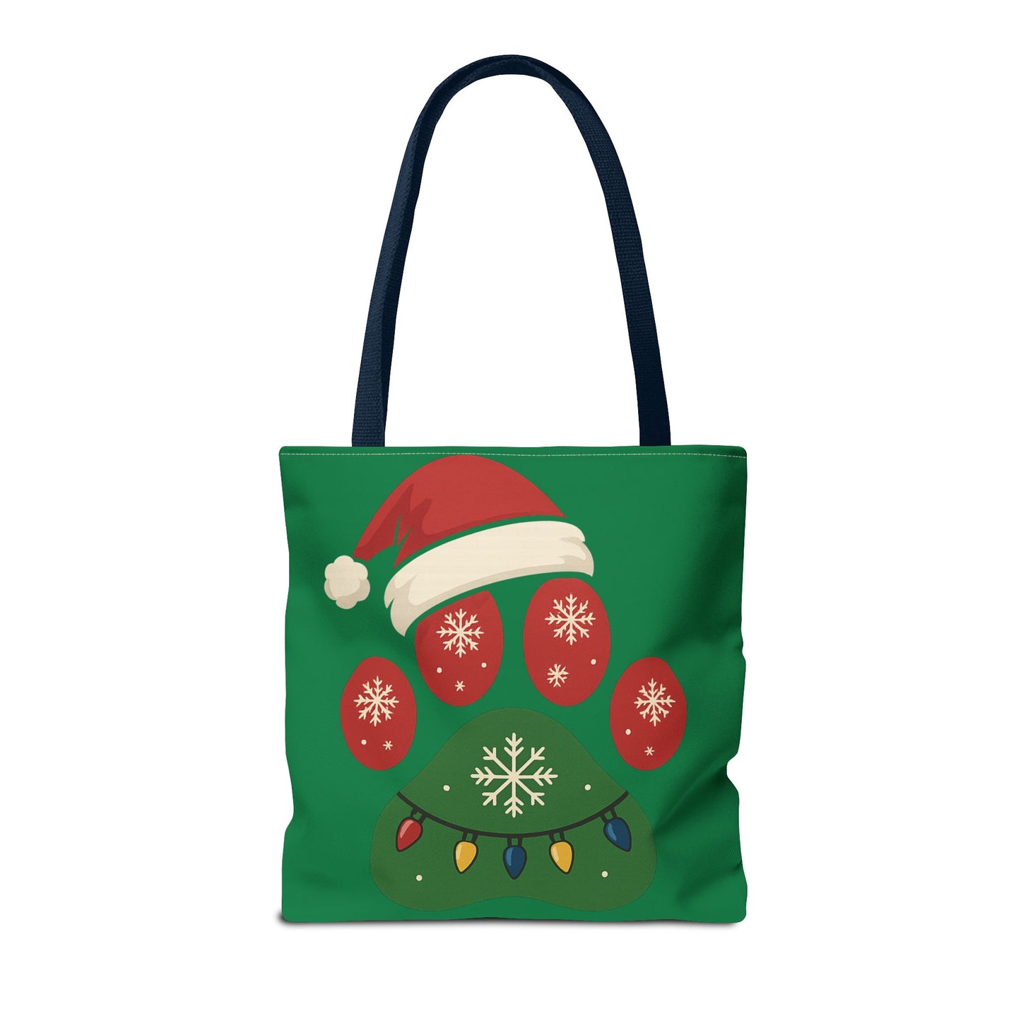 Festive Animal Paw Print Tote Bag, Holiday Shopper Tote, Christmas Gift Bag, Eco-Friendly Holiday Tote, Pet Lover's Tote