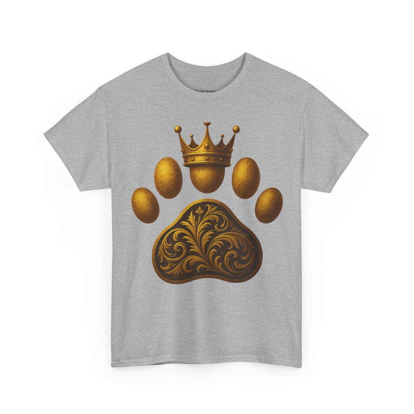 Crown Paw Print Tee, Dog Lover Shirt, Animal Royalty Fashion, Pet Gift, Casual Wear, Birthday Gift, Unisex Cotton T-Shirt