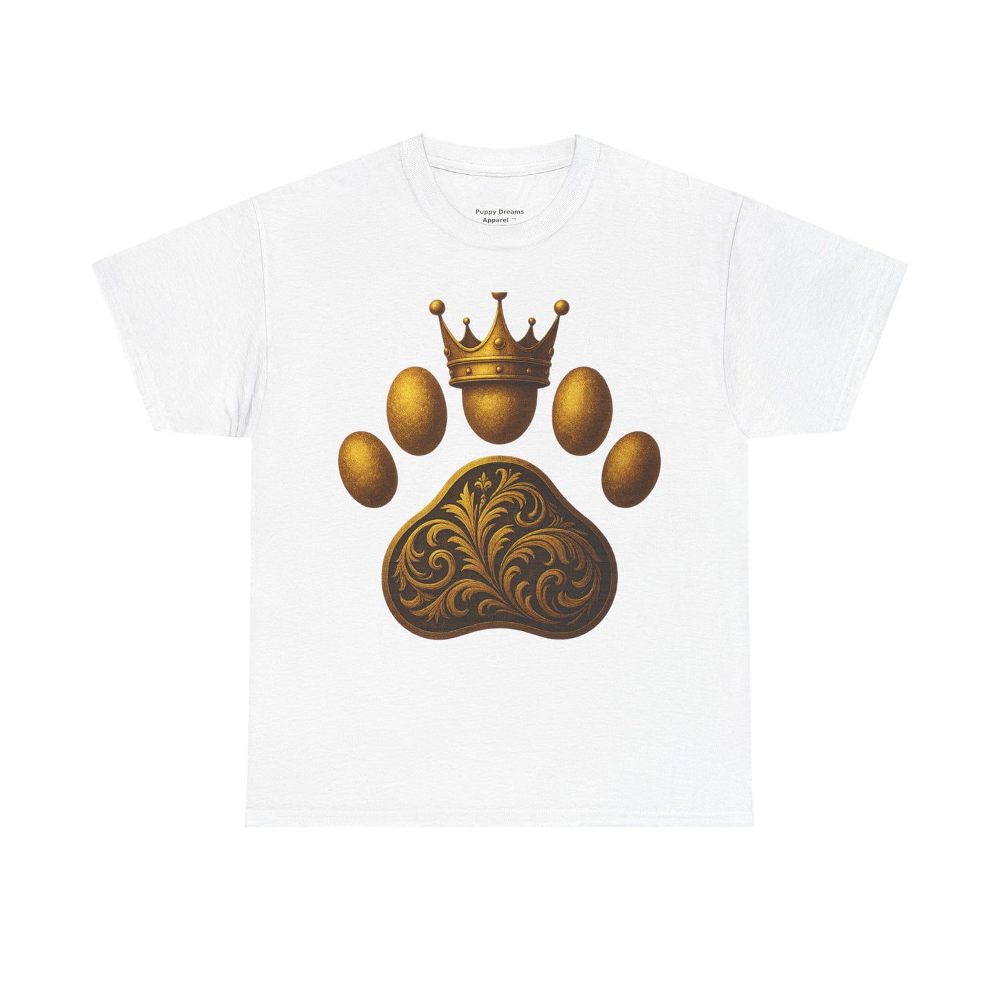 Crown Paw Print Tee, Dog Lover Shirt, Animal Royalty Fashion, Pet Gift, Casual Wear, Birthday Gift, Unisex Cotton T-Shirt
