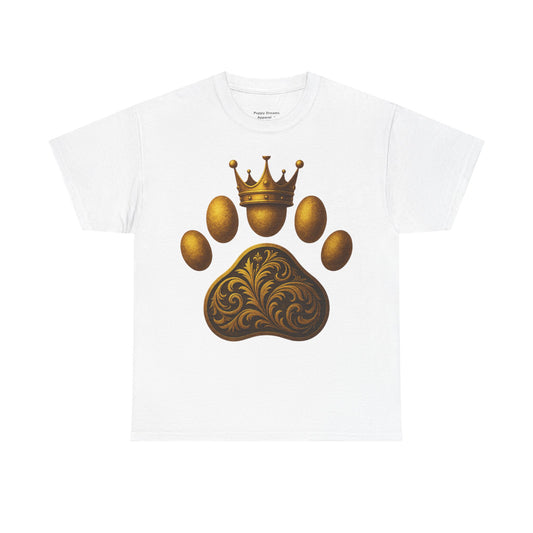 Crown Paw Print Tee, Dog Lover Shirt, Animal Royalty Fashion, Pet Gift, Casual Wear, Birthday Gift, Unisex Cotton T-Shirt