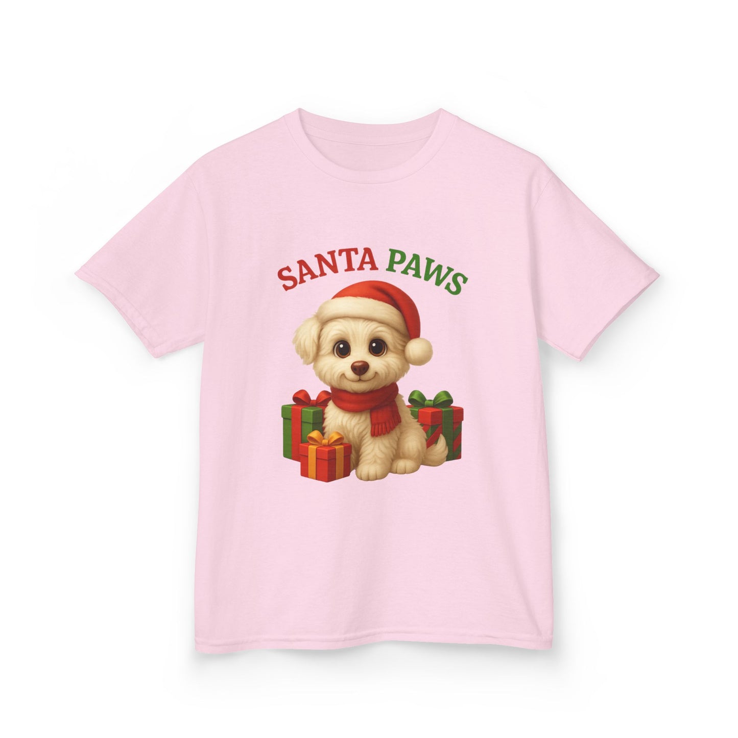 Santa Paws Kids Tee, Cozy Holiday T-Shirt for Children, Cute Christmas Apparel, Pet Lover Gift, Festive Kidswear