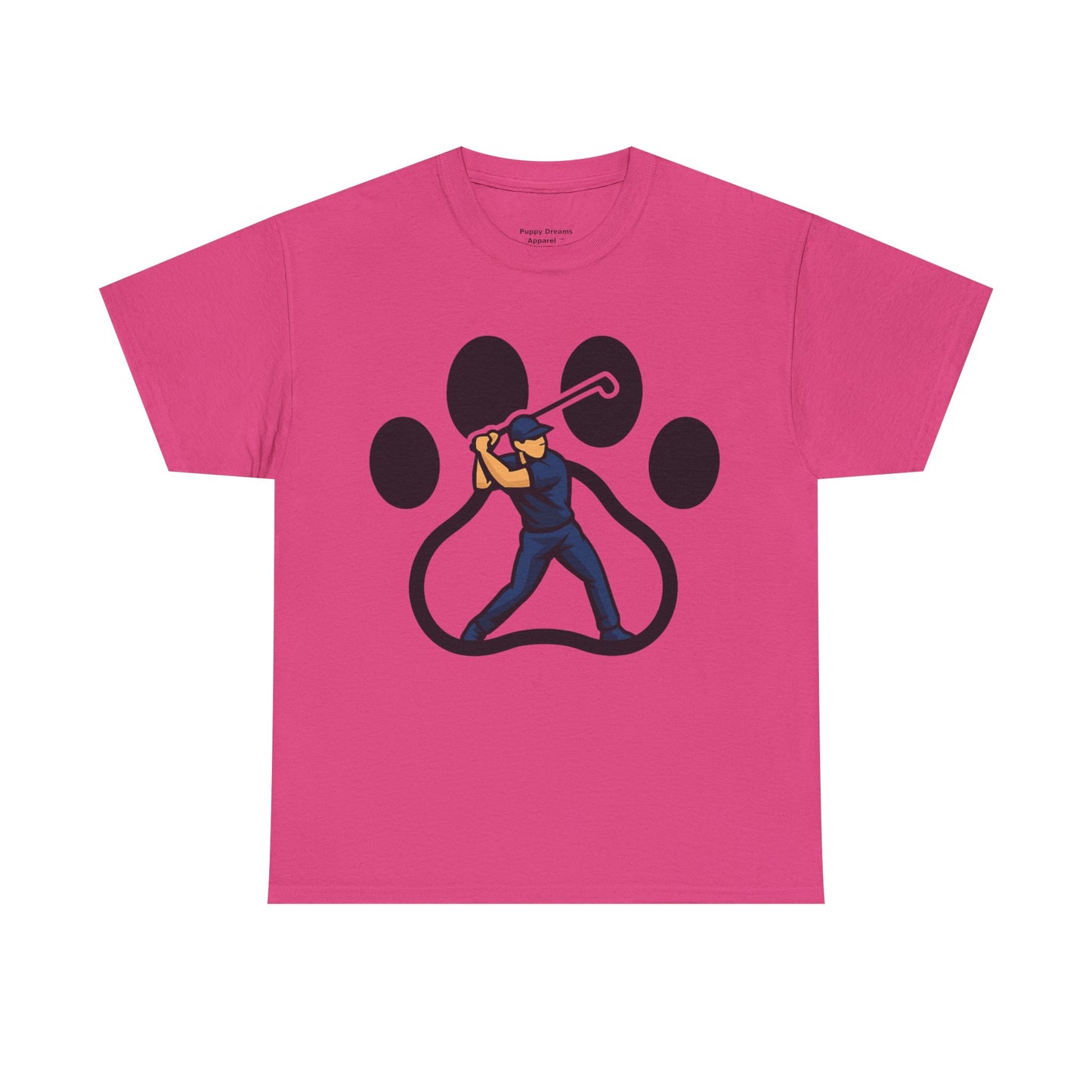 Paw Print Baseball Tee, Unisex Heavy Cotton Tee, Animal Lover Gift, Dog Dad Shirt, Casual Wear, Perfect for Birthdays, Sports Events