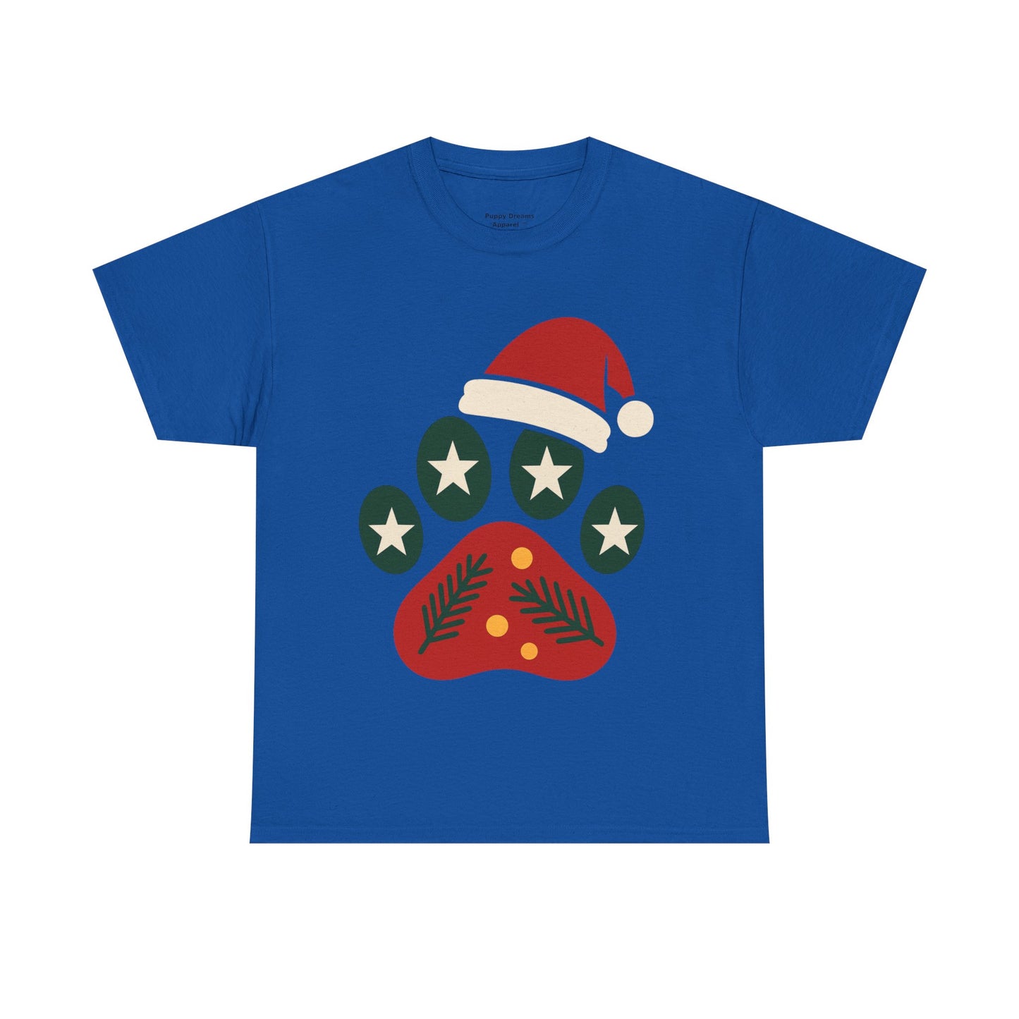 Festive Paw Print Tee, Holiday T-Shirt, Dog Lover Gift, Christmas Apparel, Unisex Cotton Shirt