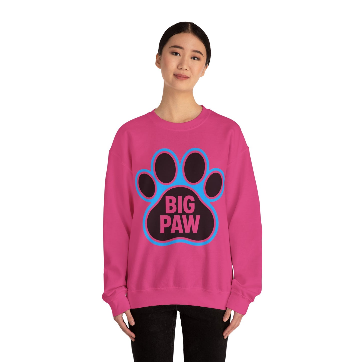 Paw Print Sweatshirt for Animal Lovers, Cozy Sweater, Pet Owner Gift, Big Paw Crewneck, Animal Rescue Fundraiser