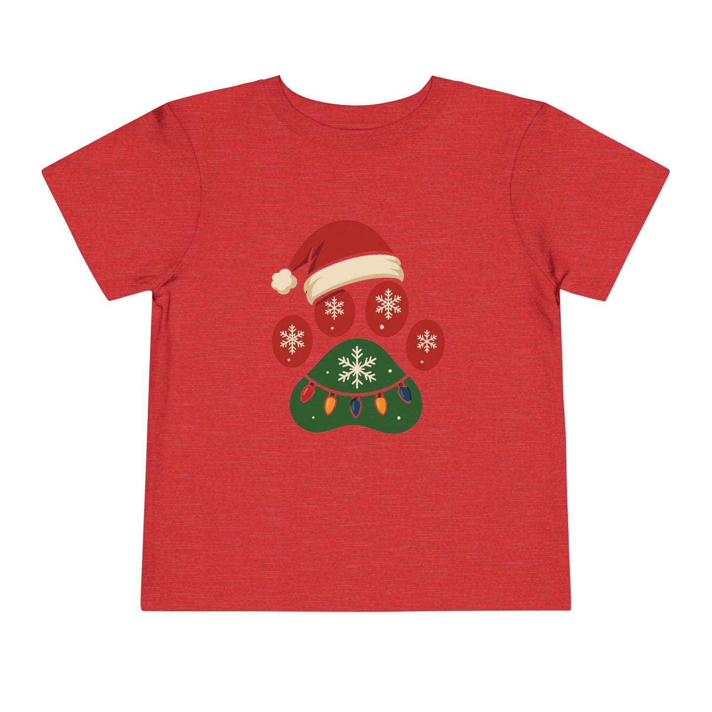 Christmas Toddler Tee with Holiday Paw Print Design, Cute Kids T-Shirt, Santa Dogs Tee, Holiday Outfit, Festive Child Shirt