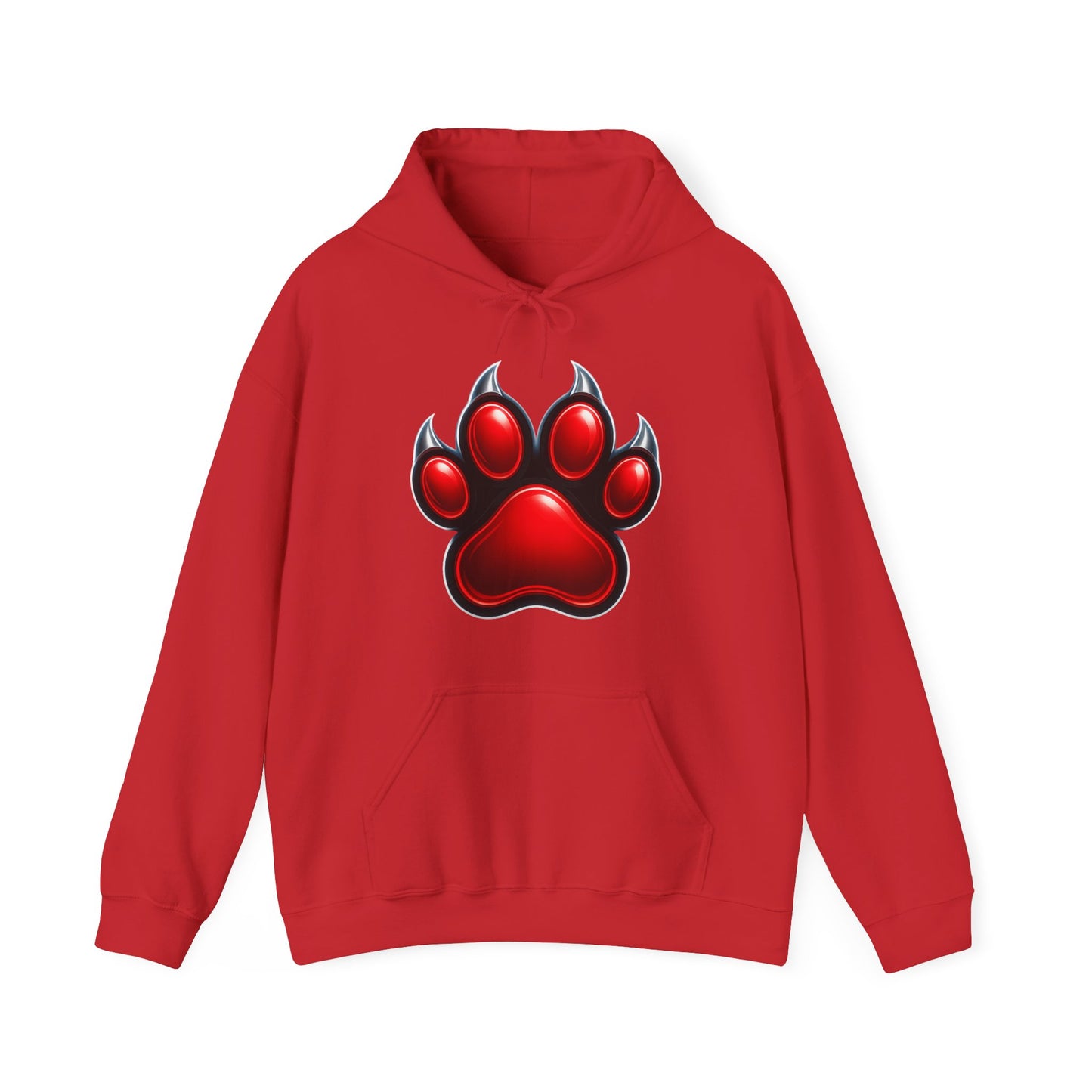 Red Paw Print Unisex Hoodie | Cozy Animal Lover Hoodie | Cute Gift for Pet Owners, Casual Wear, Animal Rescue Fundraiser, Everyday Comfort