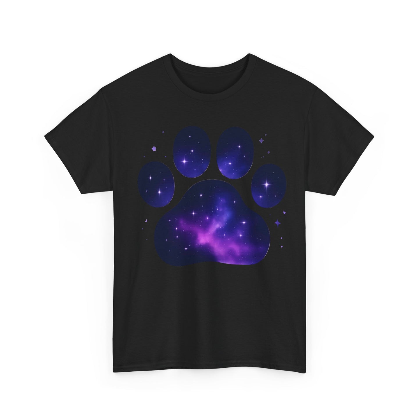Cosmic Pet Paw Print Tee | Unisex T-Shirt for Animal Lovers, Galaxy Print, Dog & Cat Tees, Gift for Pet Owners, Space Theme Shirt