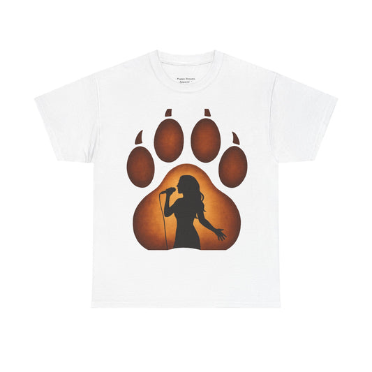 Unisex Cotton T-Shirt with Bear Paw Design - Ideal for Nature Lovers, Gift for Music Fans, Casual Wear, Eco-Friendly Apparel