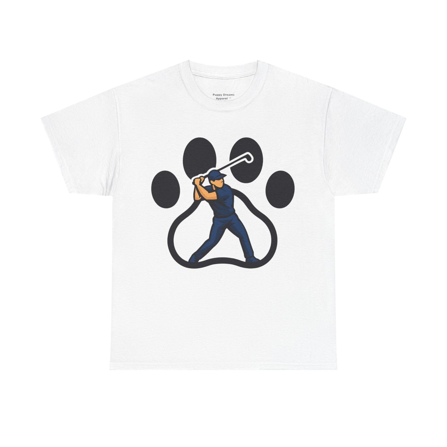 Paw Print Baseball Tee, Unisex Heavy Cotton Tee, Animal Lover Gift, Dog Dad Shirt, Casual Wear, Perfect for Birthdays, Sports Events