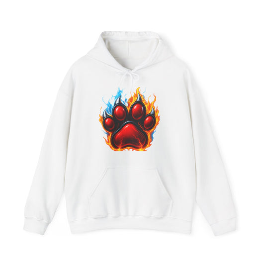 Fierce Flame Paw Print Hoodie, Cozy Sweatshirt for Animal Lovers, Perfect Gift for Pet Owners, Great for Birthdays or Holidays, Unisex