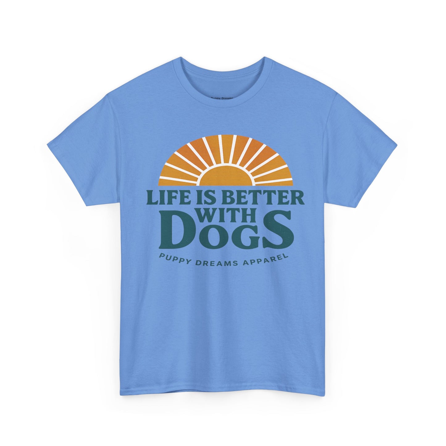 Life is Better with Dogs Unisex Heavy Cotton Tee, Dog Lover Gift, Pet Owner Apparel, Fun Casual Wear, Perfect for Dog Lovers