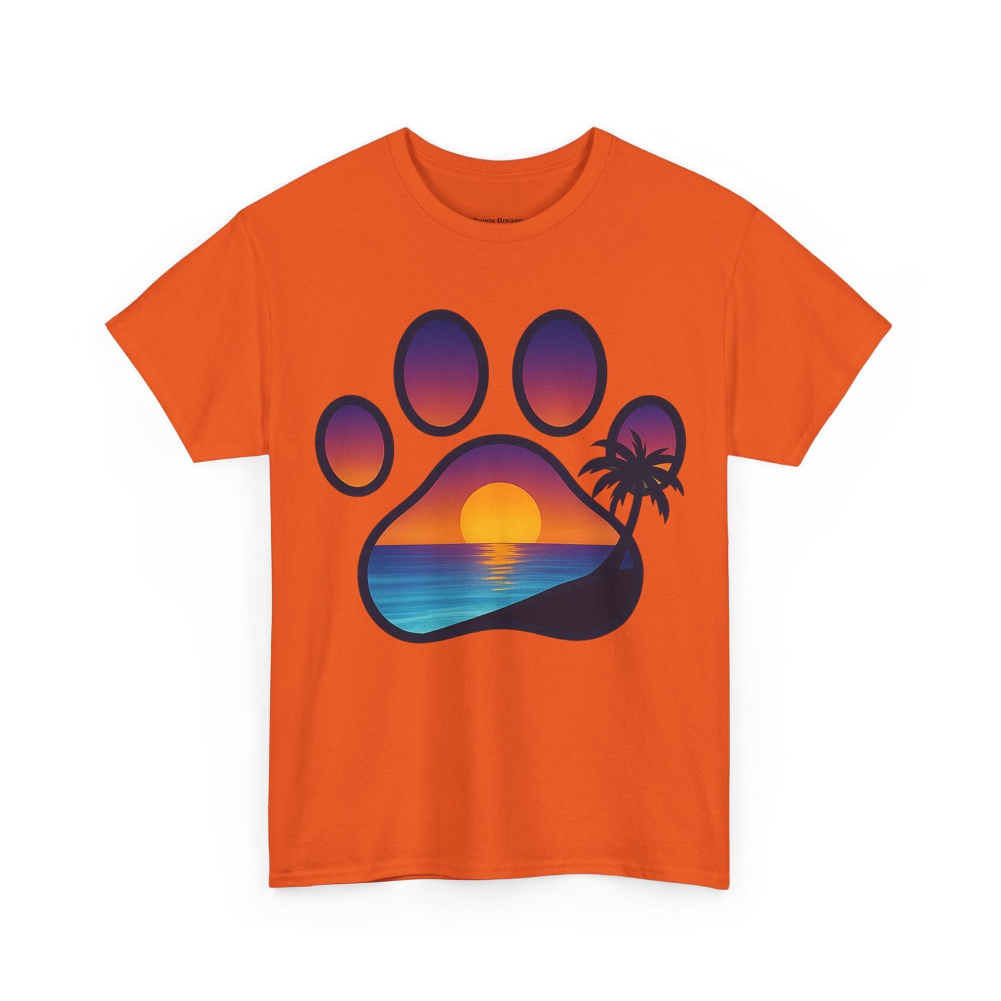Sunset Beach Paw Print Tee | Pet Lovers Shirt, Gift for Dog Owners, Casual Wear, Summer Vibes, Animal Lover Apparel