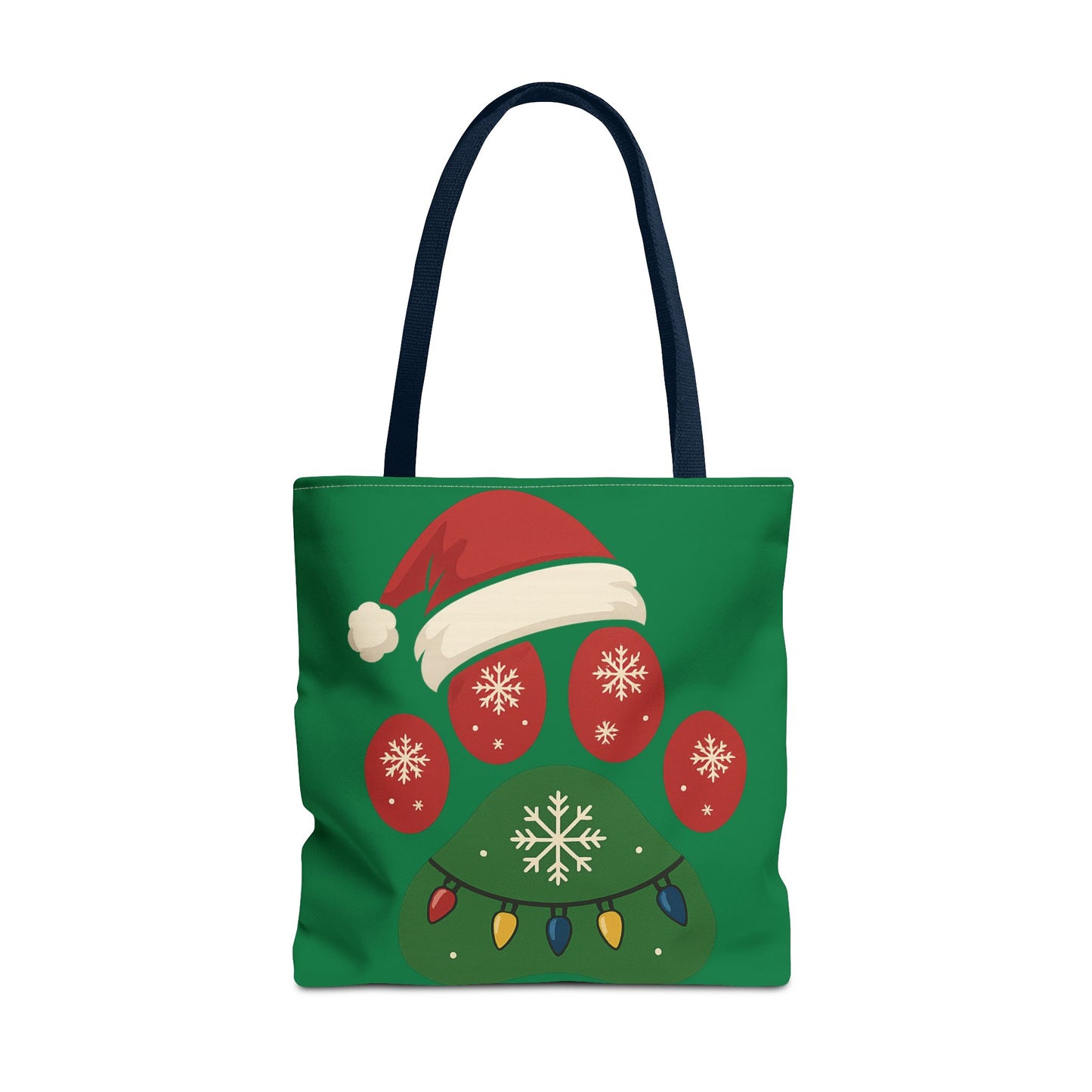 Festive Animal Paw Print Tote Bag, Holiday Shopper Tote, Christmas Gift Bag, Eco-Friendly Holiday Tote, Pet Lover's Tote