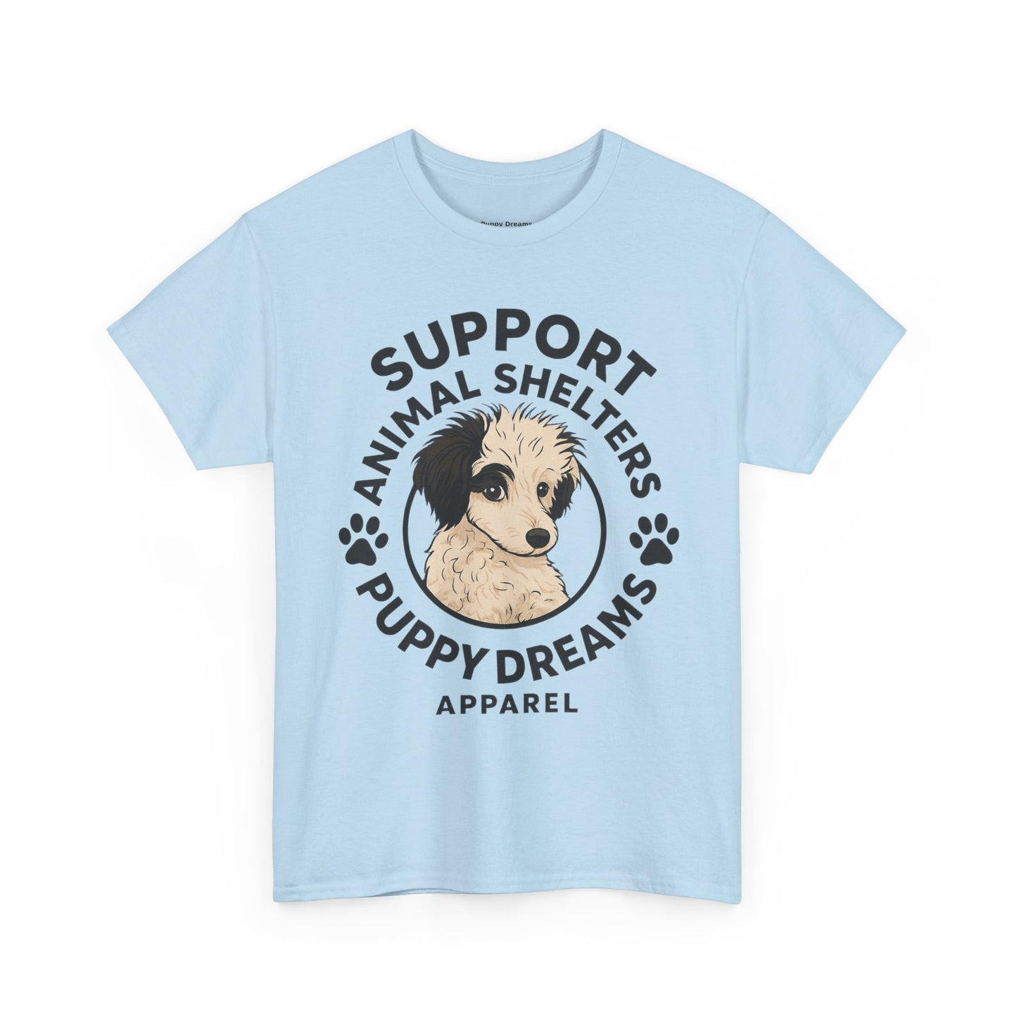 Unisex Cotton Animal Shelter Support Tee, Dog Lover Gift, Pet Adoption Awareness Shirt, Comfy Casual Wear, Puppy Dreams Apparel