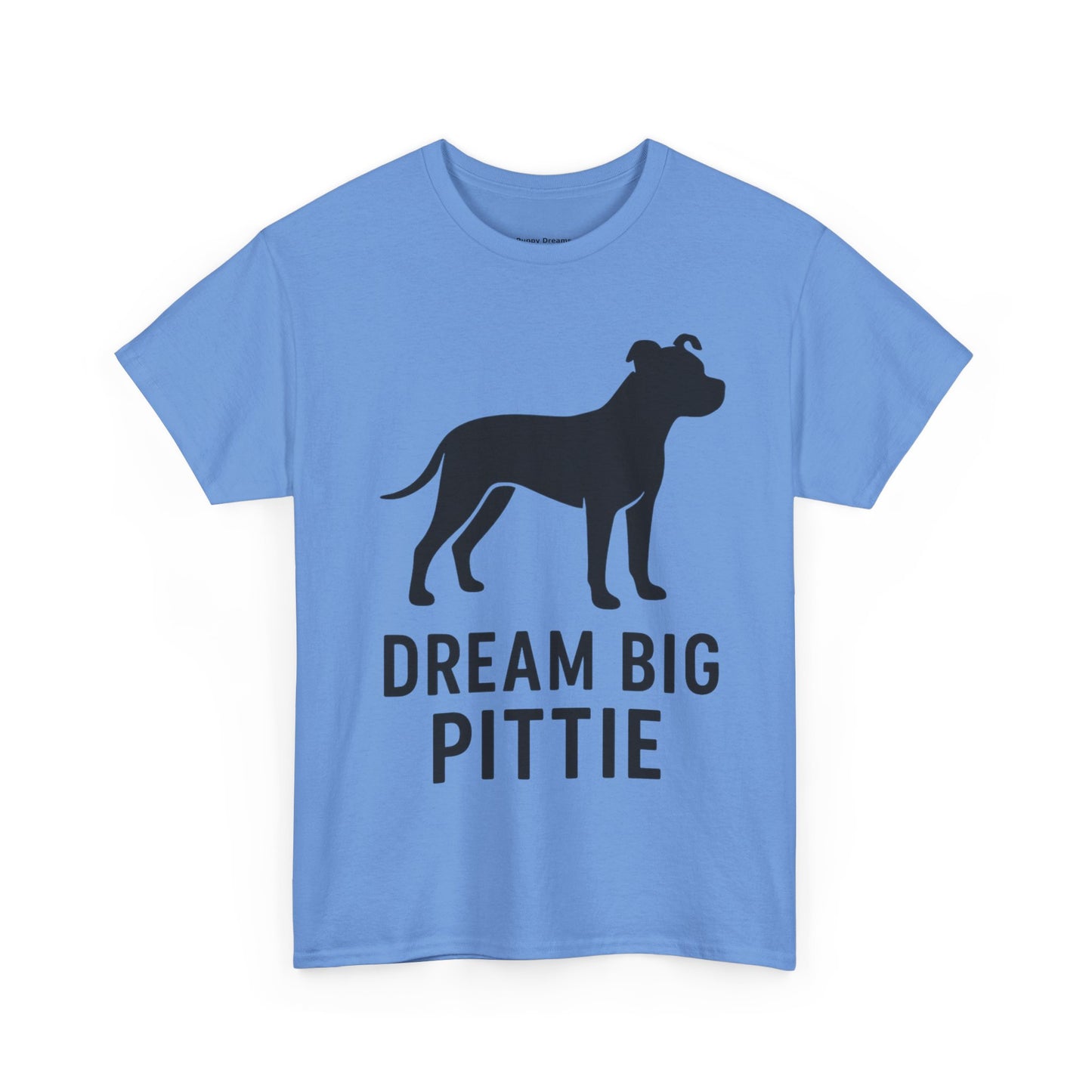 Unisex Heavy Cotton Tee with 'Dream Big Pittie' Design, Pet Lover Shirt, Gifts for Dog Owners, Animal Rescue Apparel, Dog Mom Gift