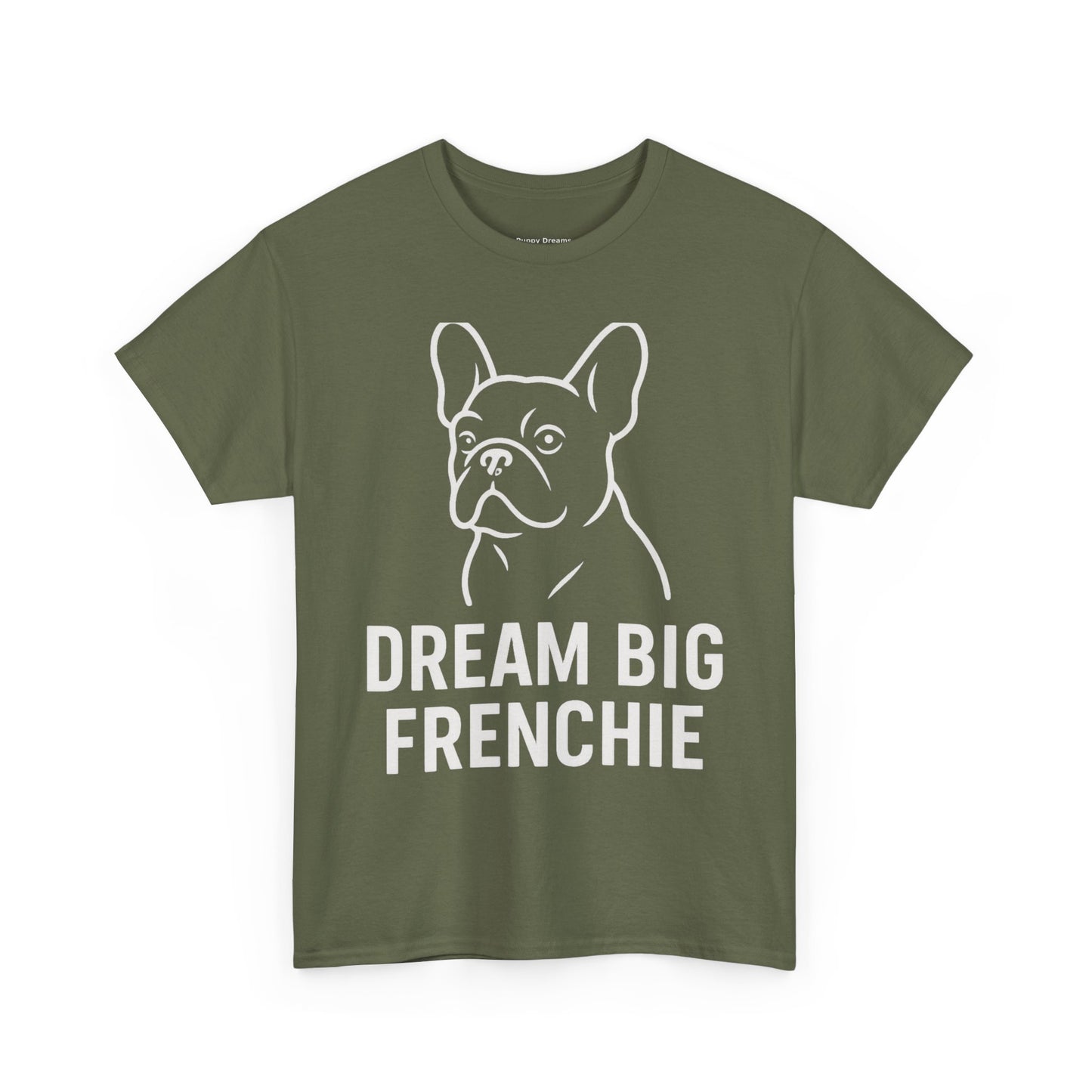 Dream Big Frenchie Unisex Cotton Tee, Pet Lovers Gift, French Bulldog Shirt, Funny Dog Apparel, Animal Lover T-shirt