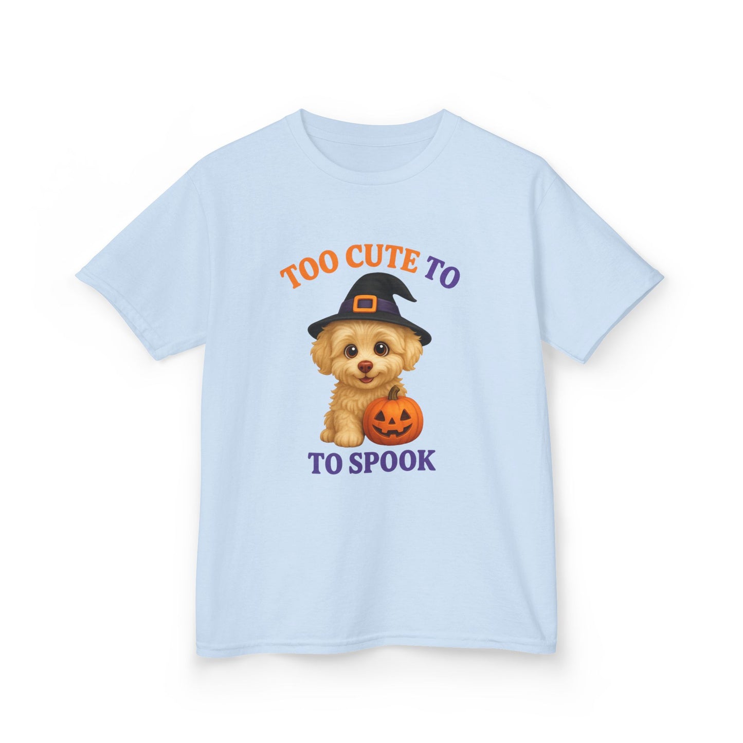 Too Cute to Spook Kids Tee, Halloween Shirt, Funny Kids T-Shirt, Cute Dog Shirt, Kids Halloween Costume Tee, Fall Holiday Apparel