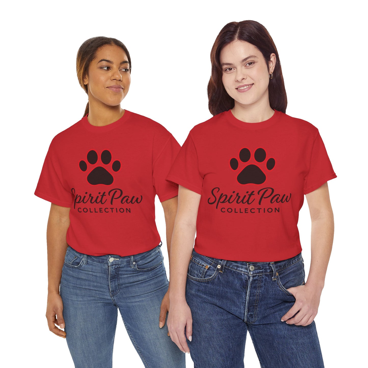 Unisex Heavy Cotton Tee with Spirit Paw Design | Pet Lover Gift, Animal Rescue Shirt, Casual Wear, Paw Print Tee, Dog Mom Apparel