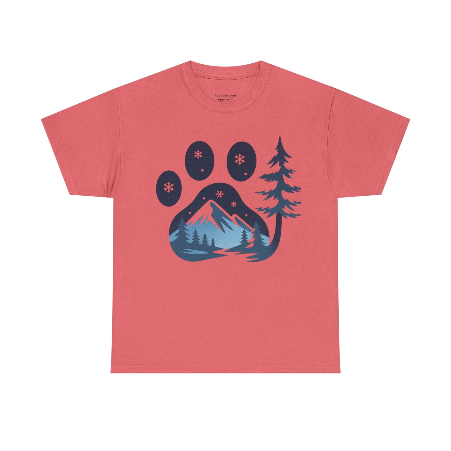 Mountain Paw Print Tee, Nature Lover Gift, Hiking T-Shirt, Animal Print Shirt, Unisex Graphic Tee, Outdoor Adventure Wear