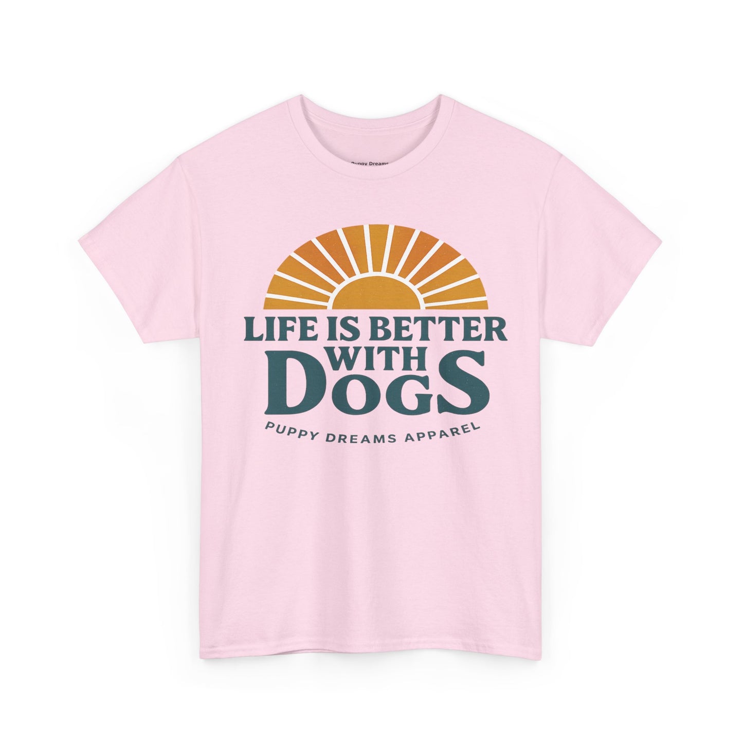 Life is Better with Dogs Unisex Heavy Cotton Tee, Dog Lover Gift, Pet Owner Apparel, Fun Casual Wear, Perfect for Dog Lovers