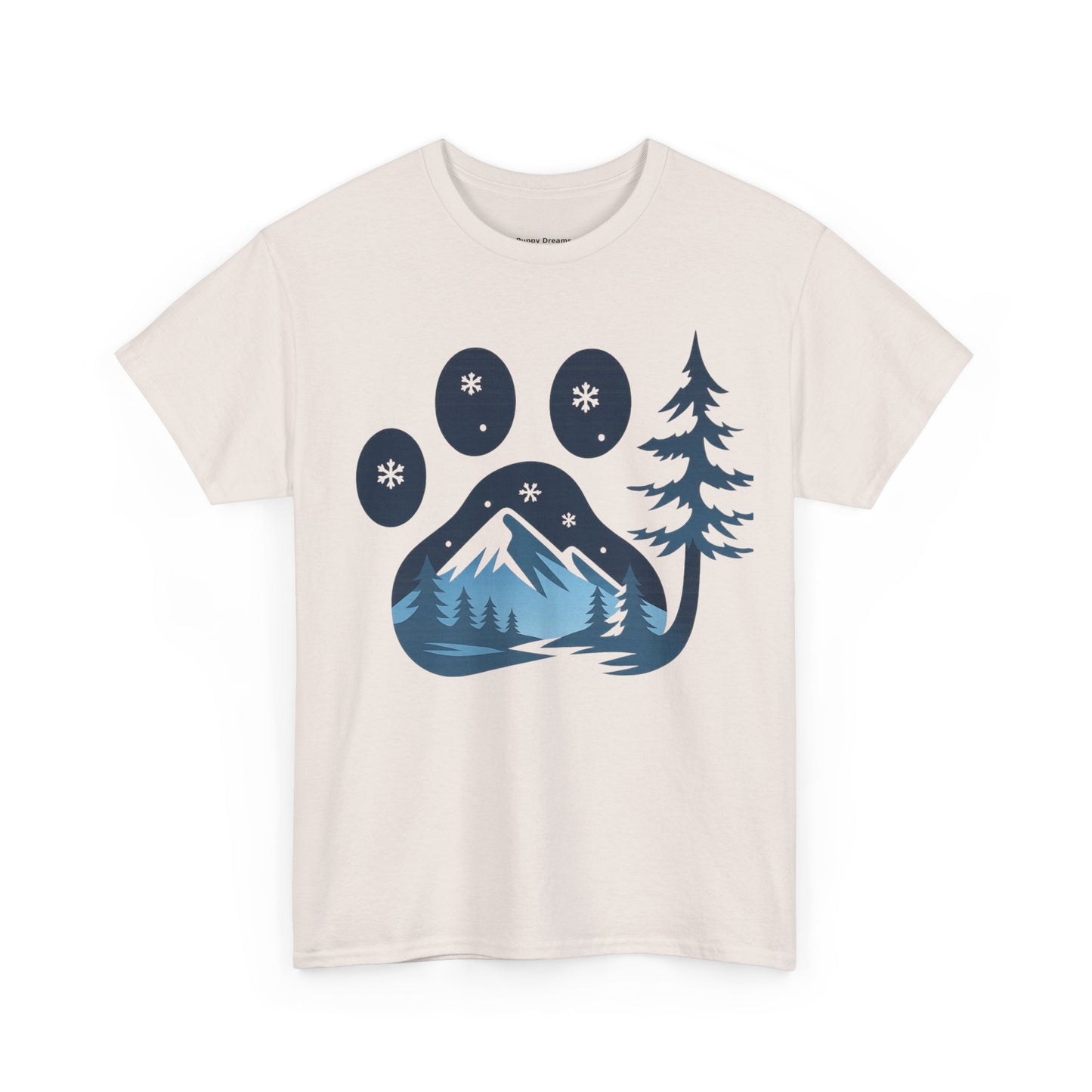 Mountain Paw Print Tee, Nature Lover Gift, Hiking T-Shirt, Animal Print Shirt, Unisex Graphic Tee, Outdoor Adventure Wear