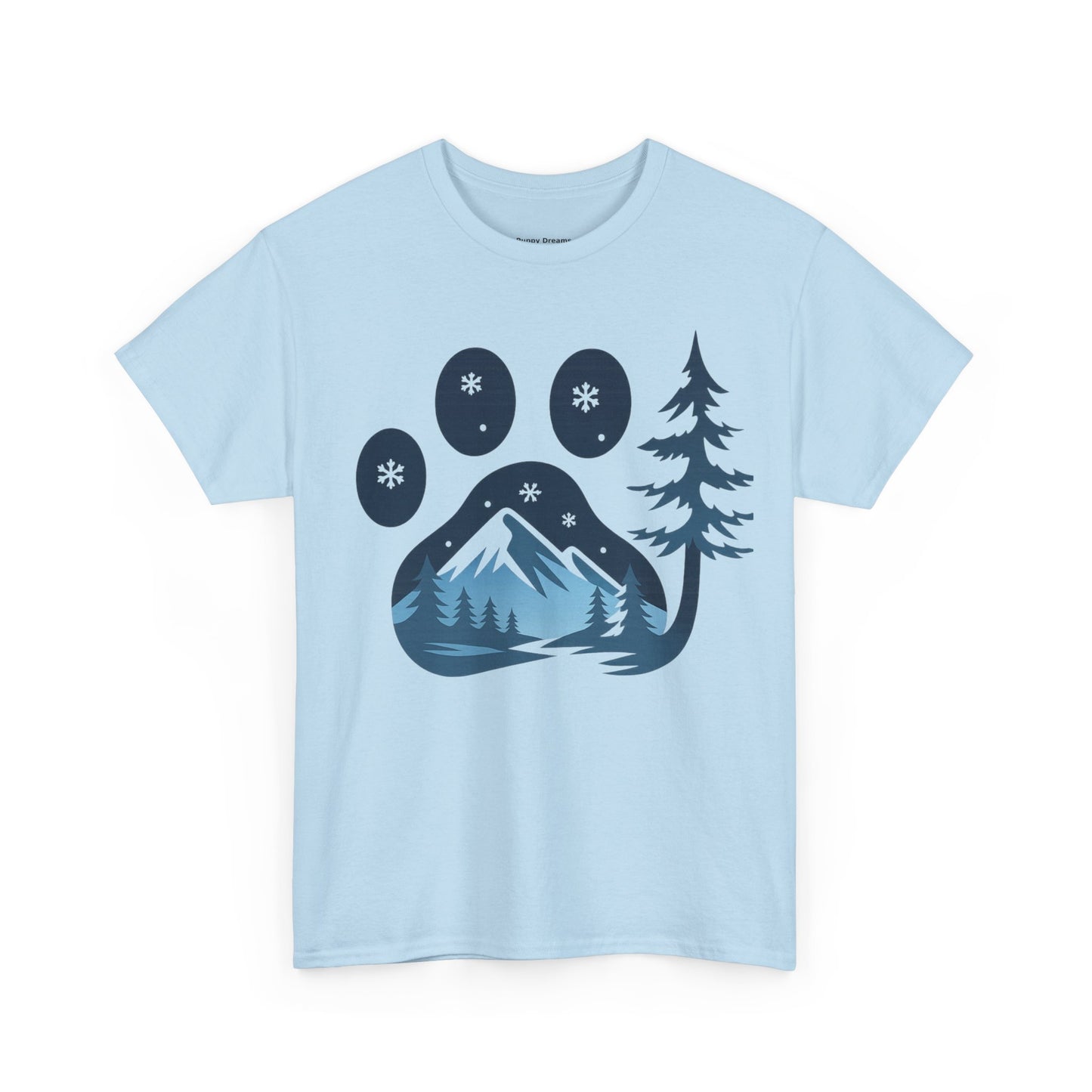 Mountain Paw Print Tee, Nature Lover Gift, Hiking T-Shirt, Animal Print Shirt, Unisex Graphic Tee, Outdoor Adventure Wear