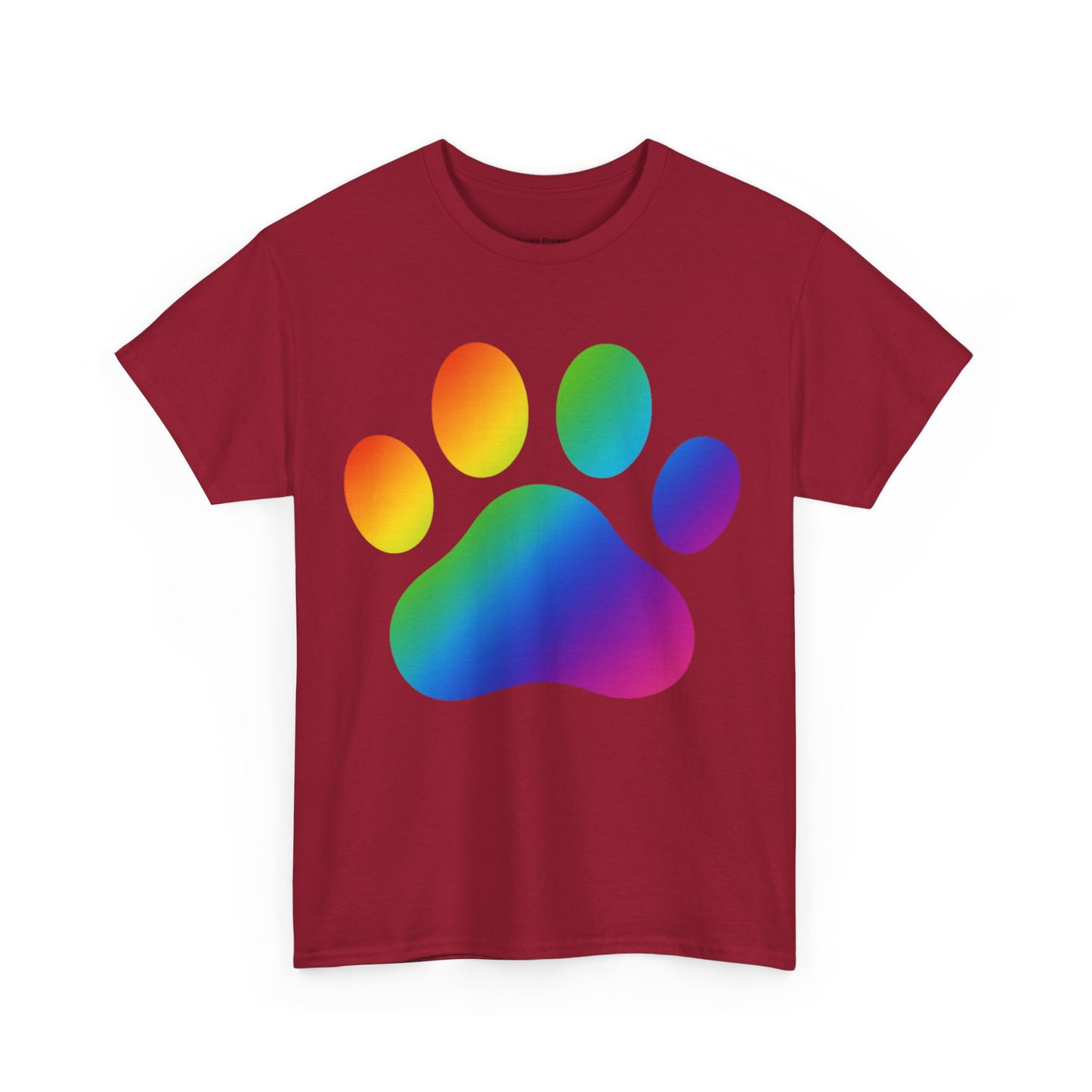 Pride Paw Print Unisex Heavy Cotton Tee | Perfect for Animal Lovers, LGBTQ+ Events, Dog Lovers, Casual Wear, Gift