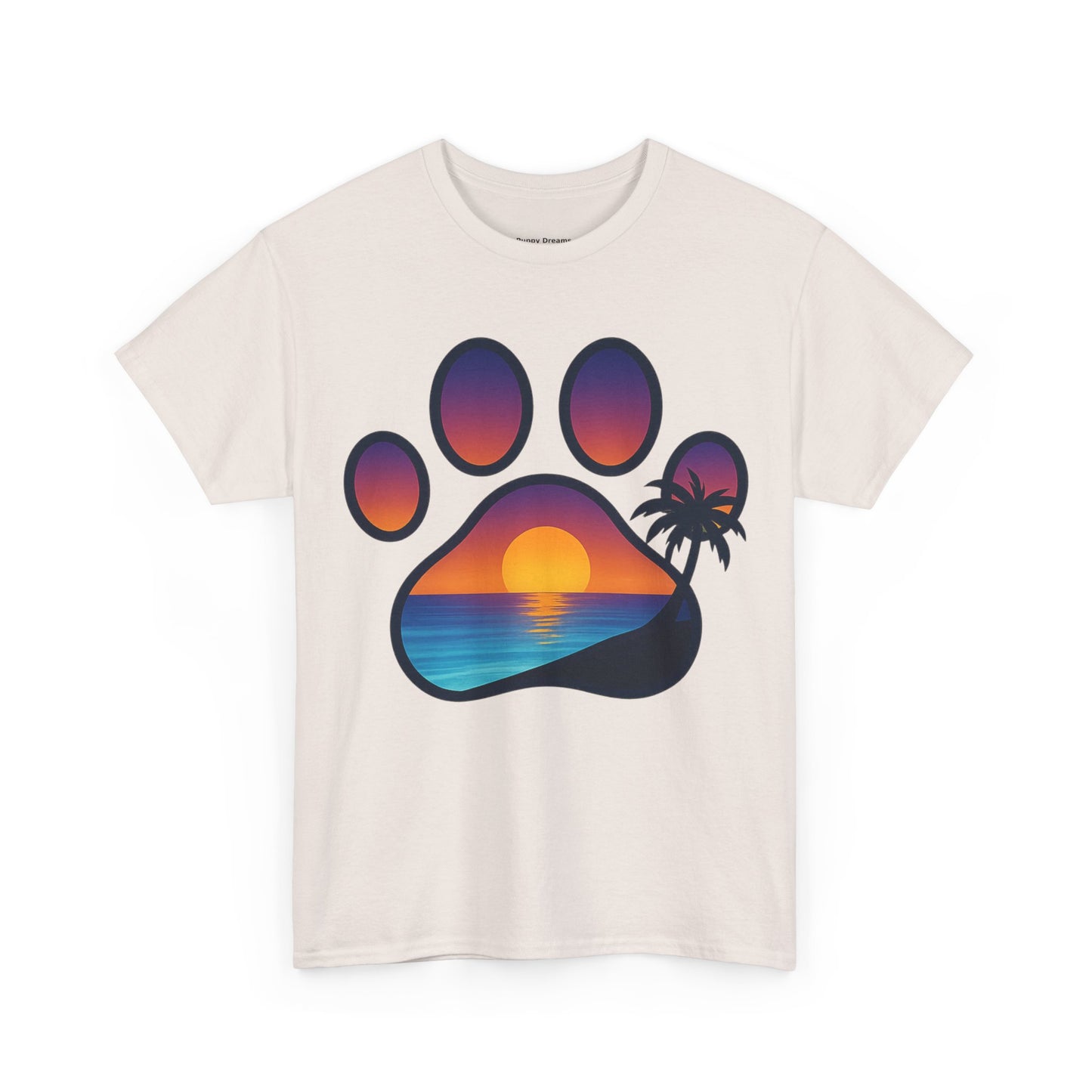 Sunset Beach Paw Print Tee | Pet Lovers Shirt, Gift for Dog Owners, Casual Wear, Summer Vibes, Animal Lover Apparel
