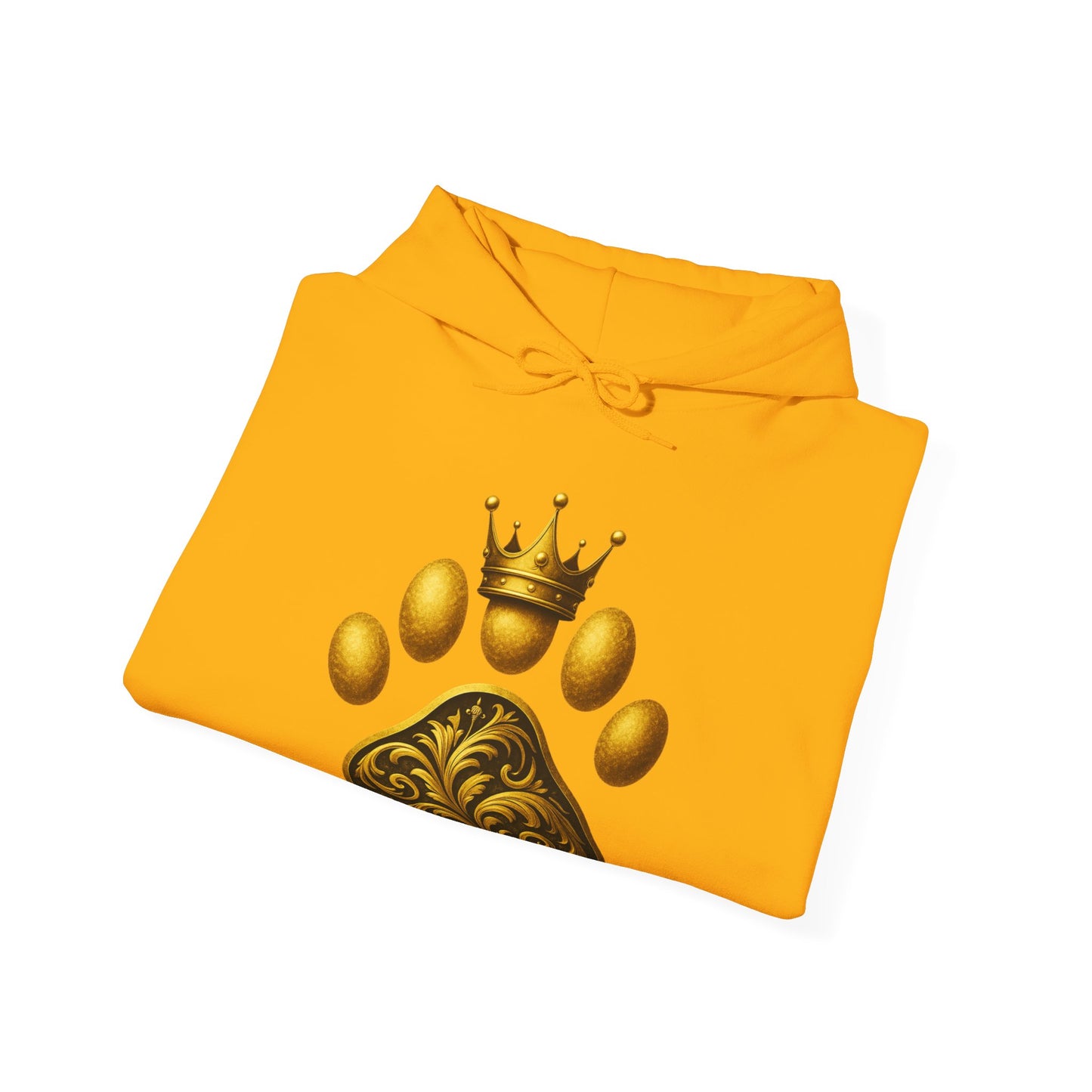 Royal Paw Print Hooded Sweatshirt - Cozy Pet-Themed Gift, Casual Wear, Animal Lover Hoodie, Unique Pet Owner Apparel, Gift for Dog Lovers