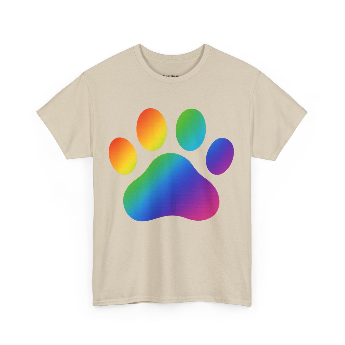 Pride Paw Print Unisex Heavy Cotton Tee | Perfect for Animal Lovers, LGBTQ+ Events, Dog Lovers, Casual Wear, Gift