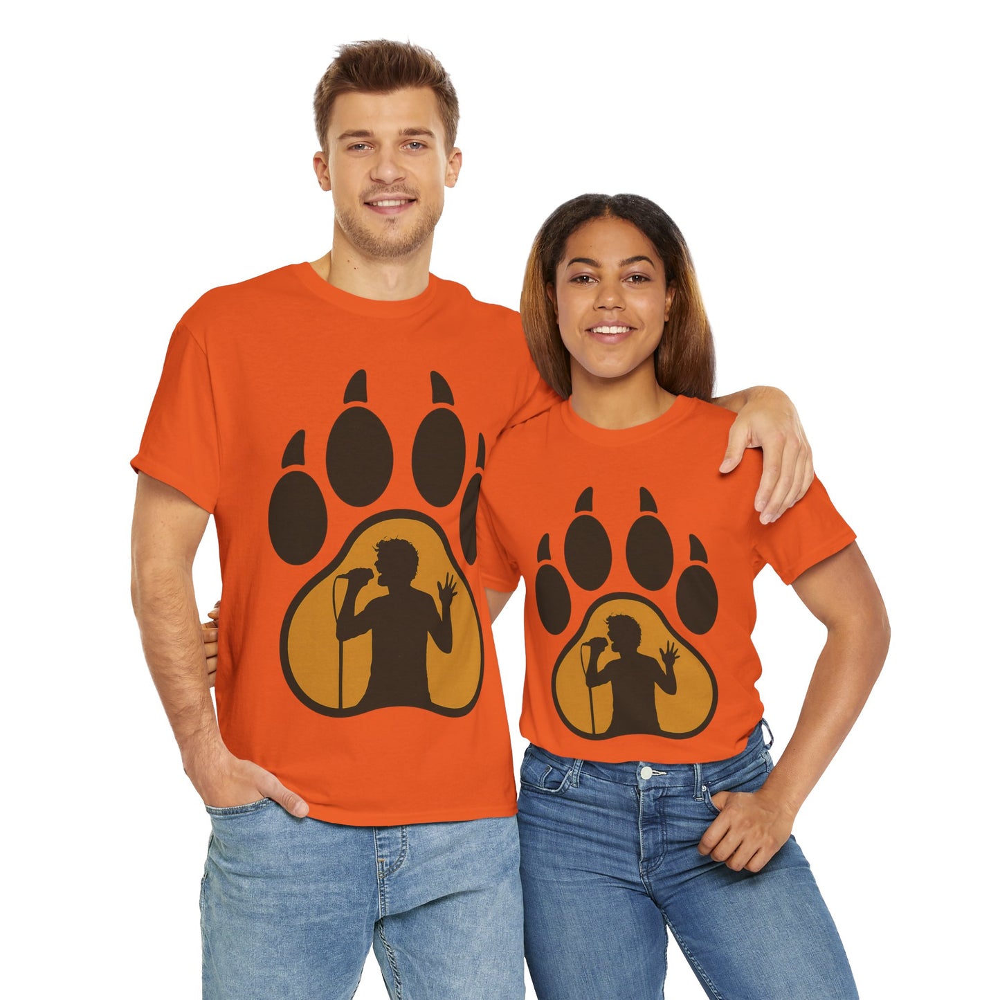 Rockin' Paw Print Tee - Unisex Cotton Shirt for Animal Lovers, Music Fans, Gifts, Concerts, Hipster Style