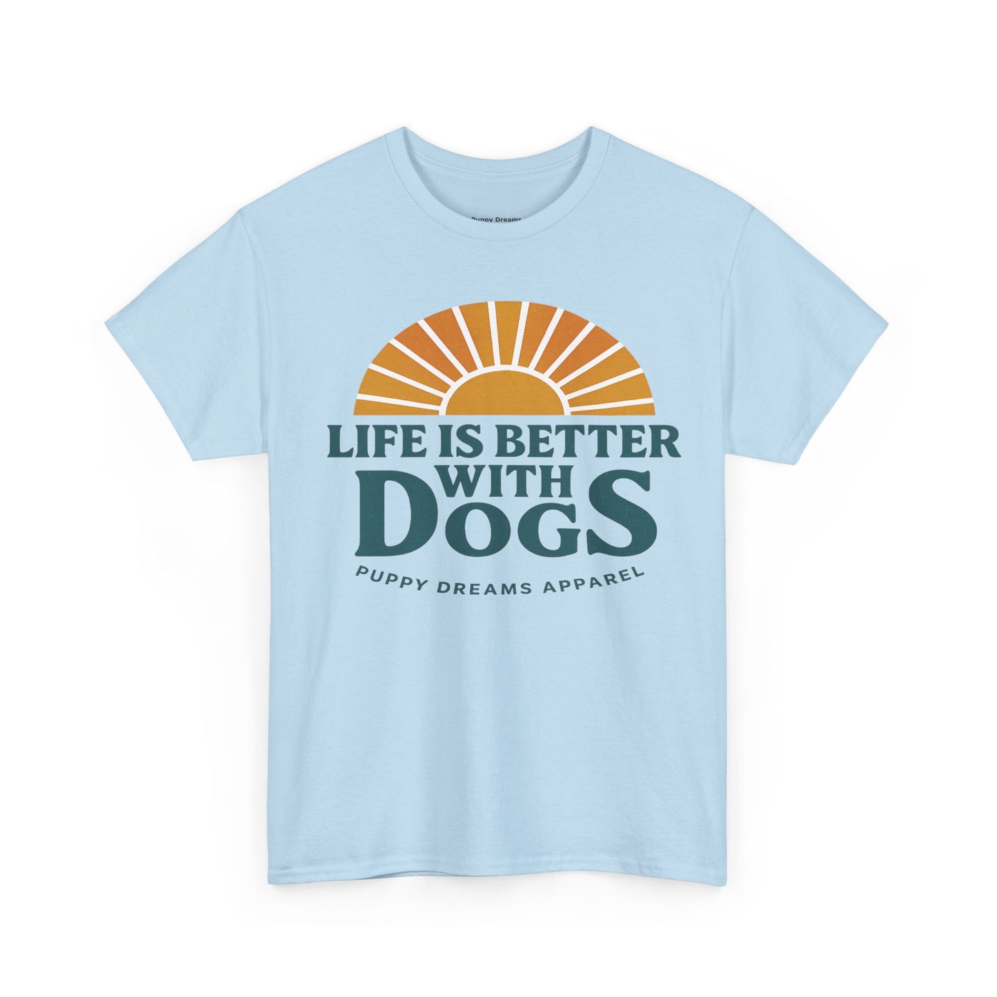 Life is Better with Dogs Unisex Heavy Cotton Tee, Dog Lover Gift, Pet Owner Apparel, Fun Casual Wear, Perfect for Dog Lovers